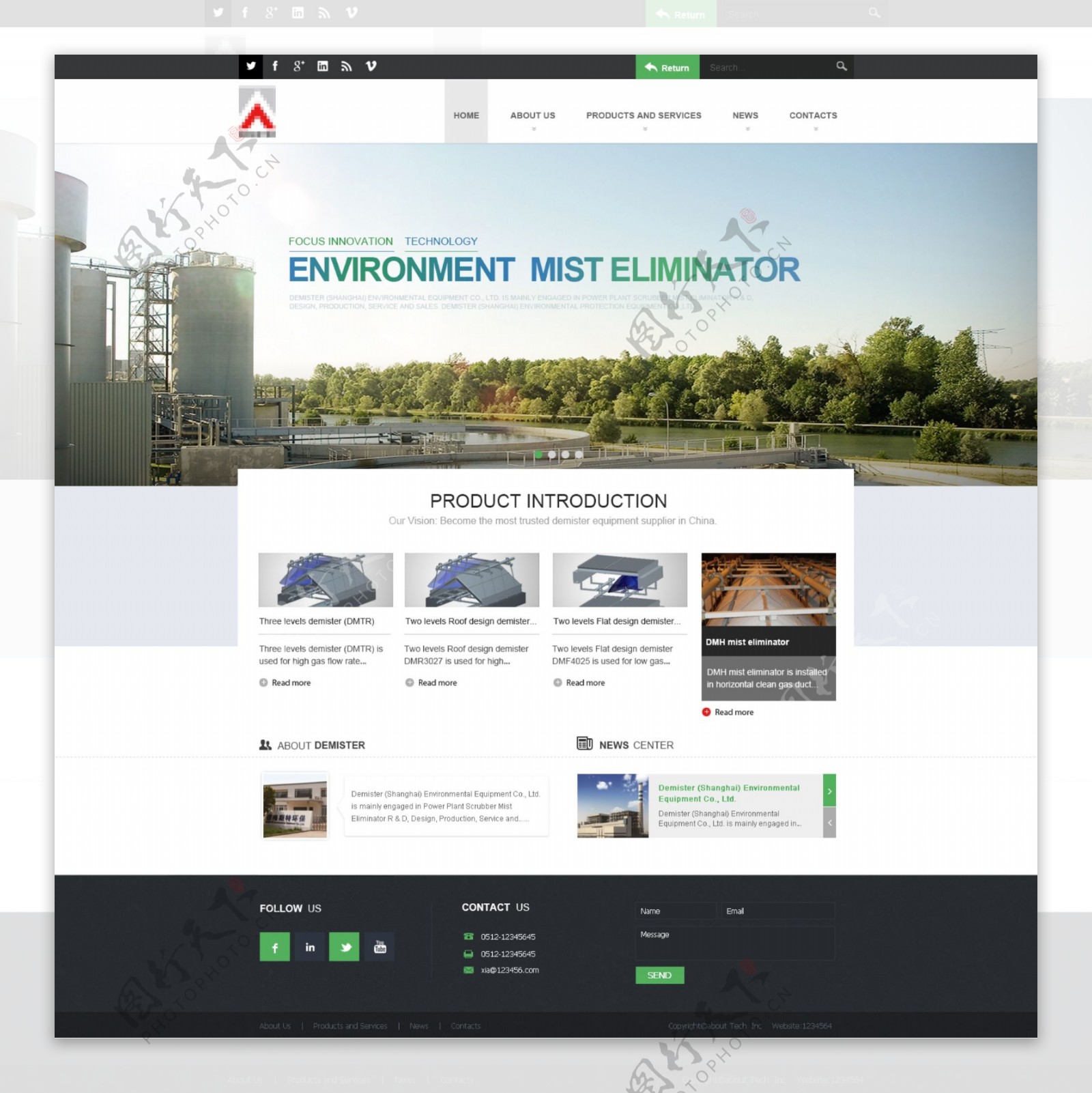环保科技网页设计