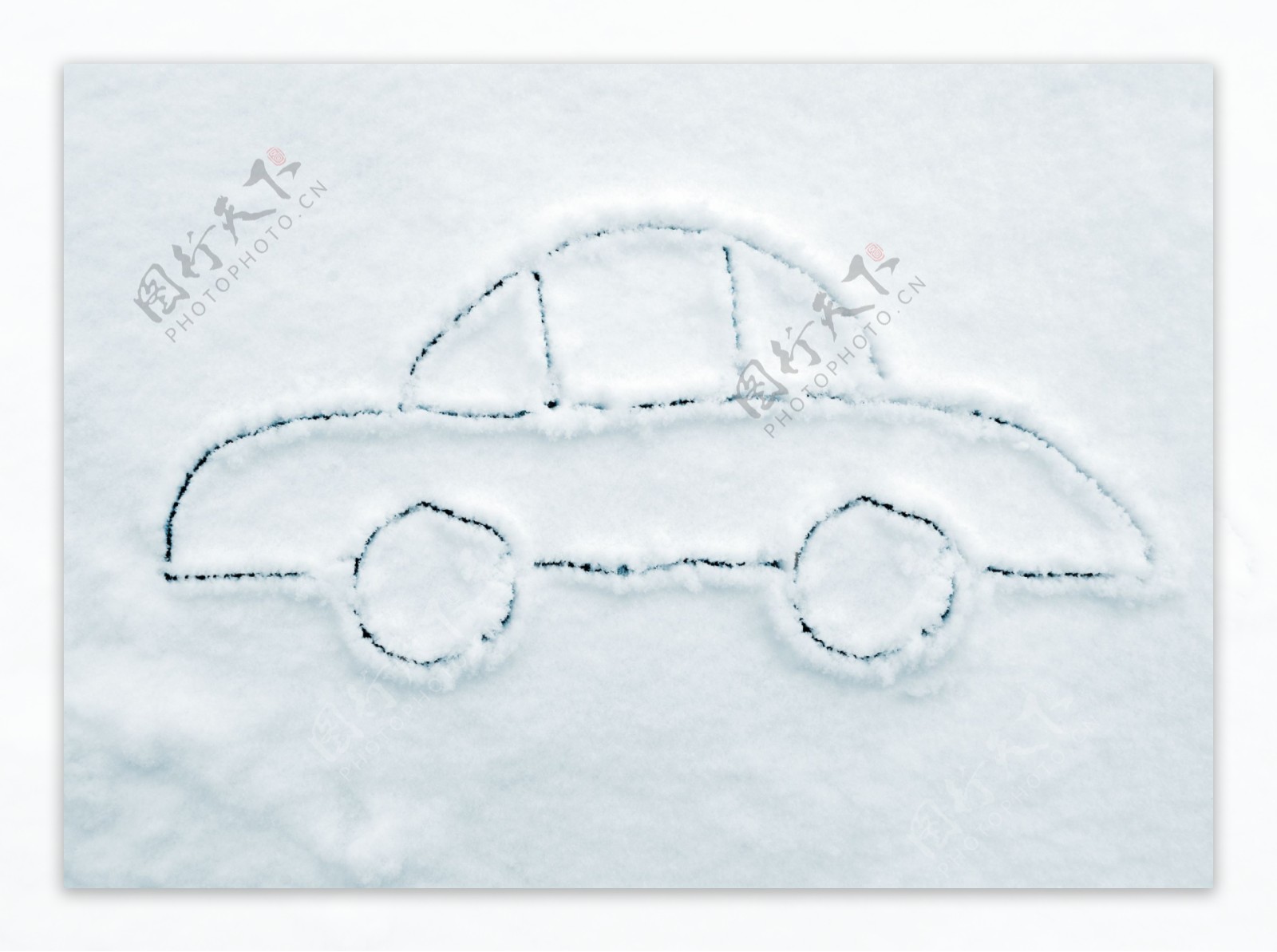 雪地里的小车图案图片