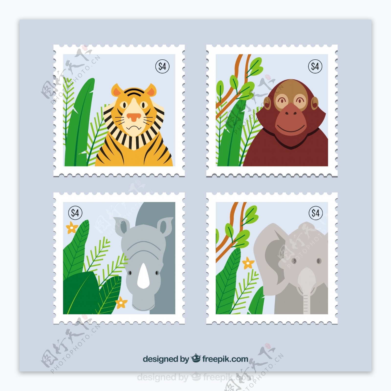 野生动物邮票
