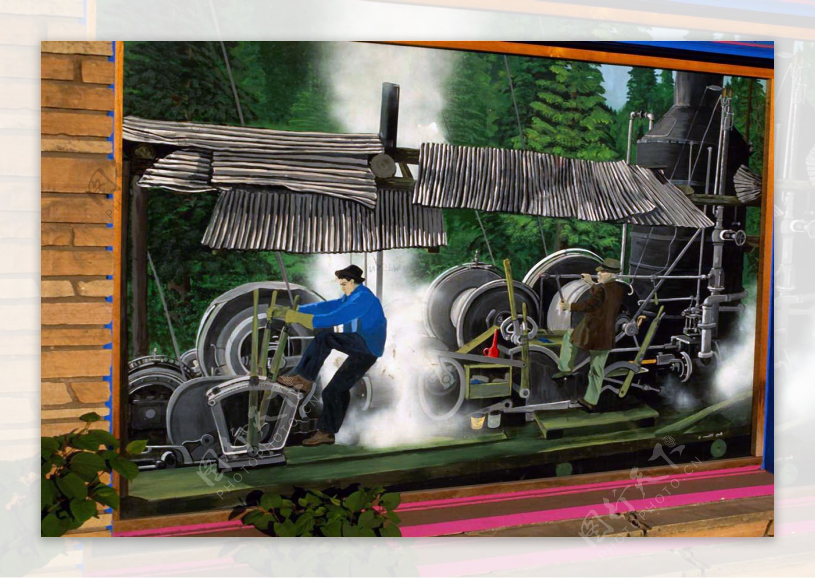 蒸汽机现代壁画0004