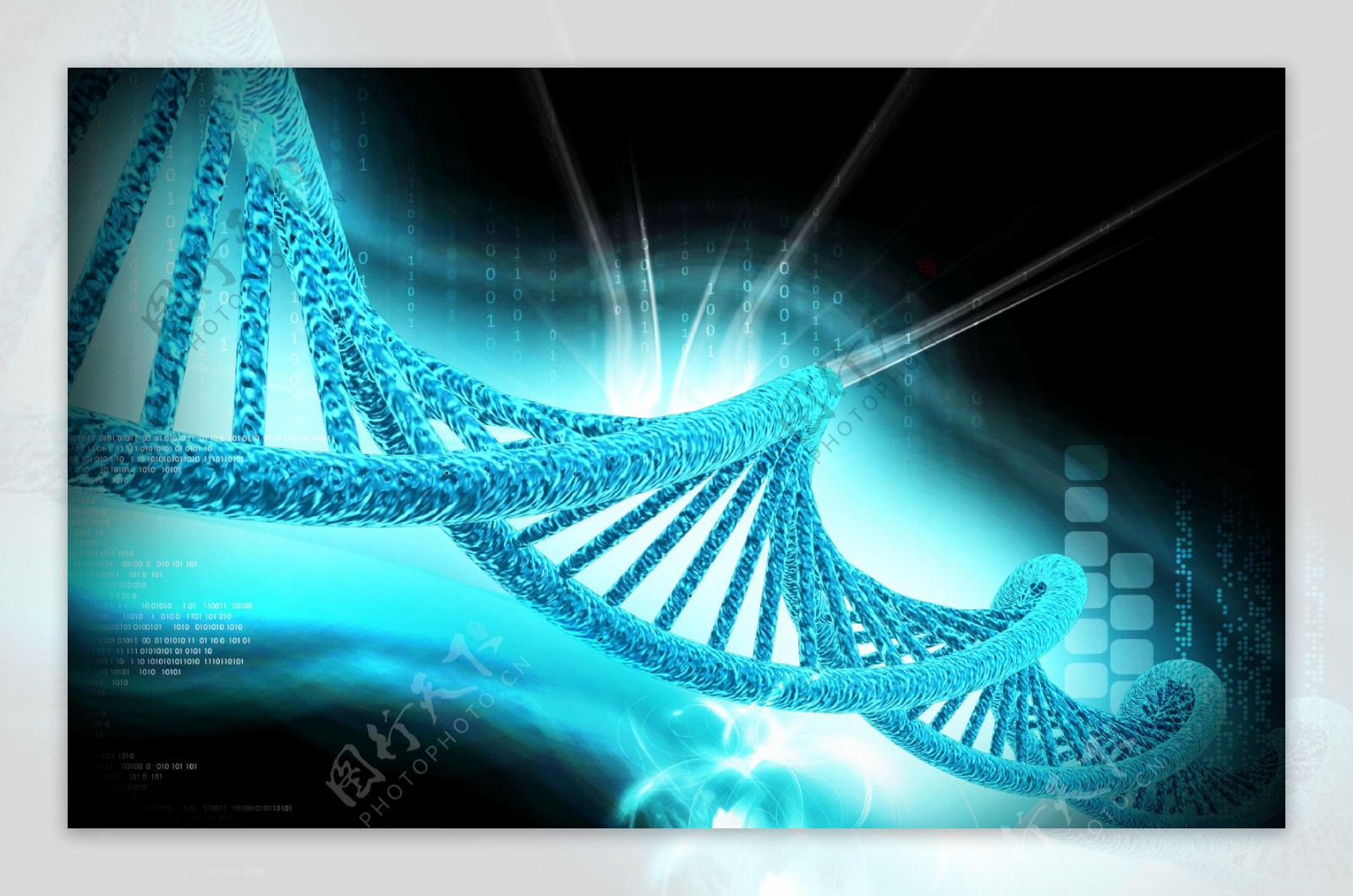 蓝色DNA链图片