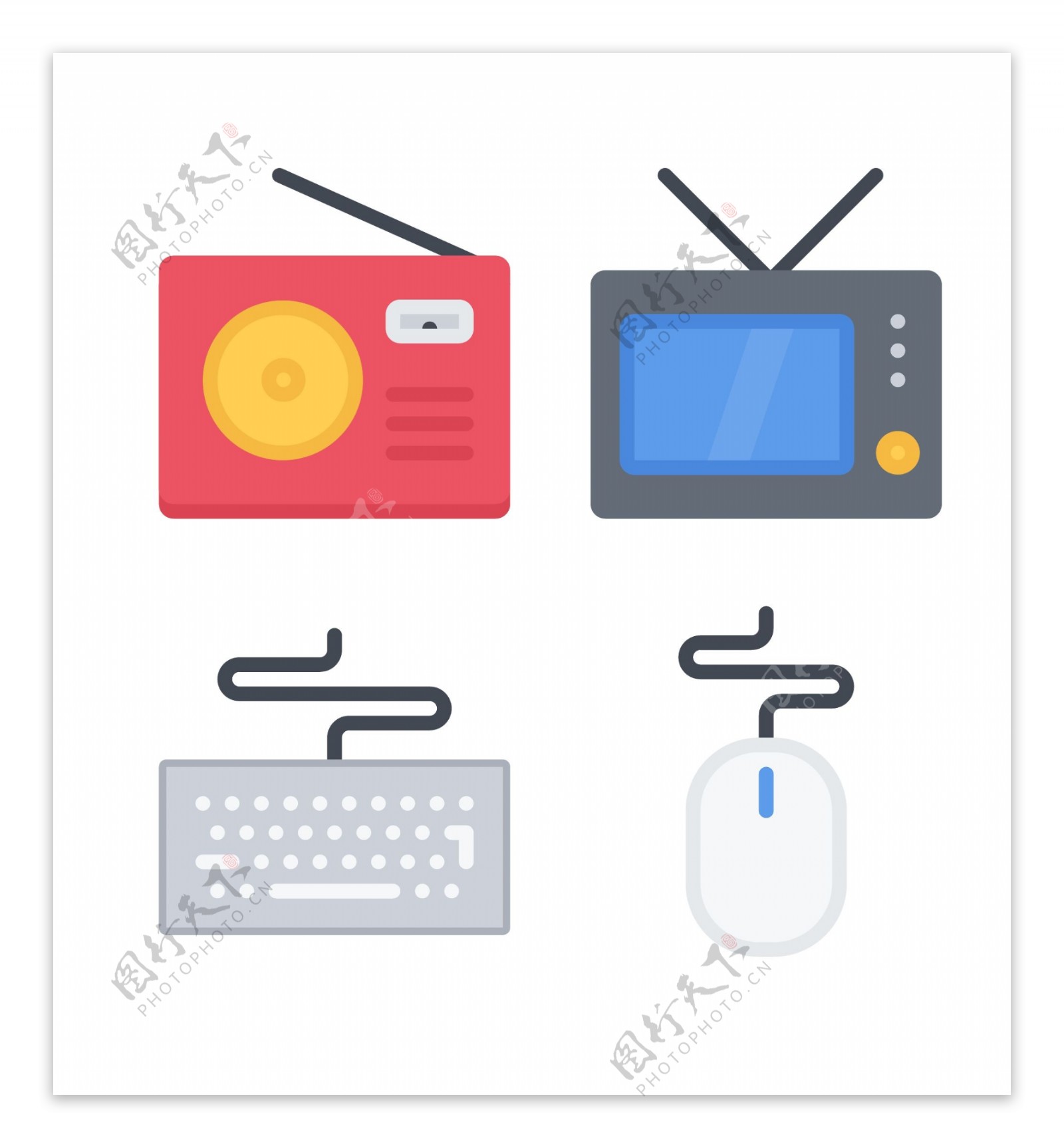 鼠标电视机收音机精美icon图标