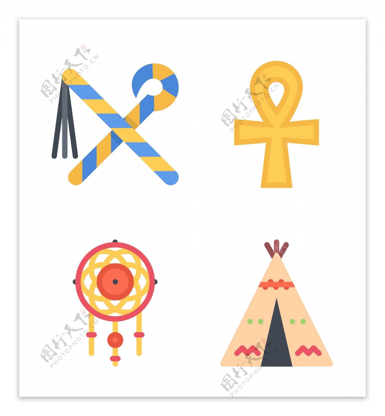 部落文化图标icon矢量图标