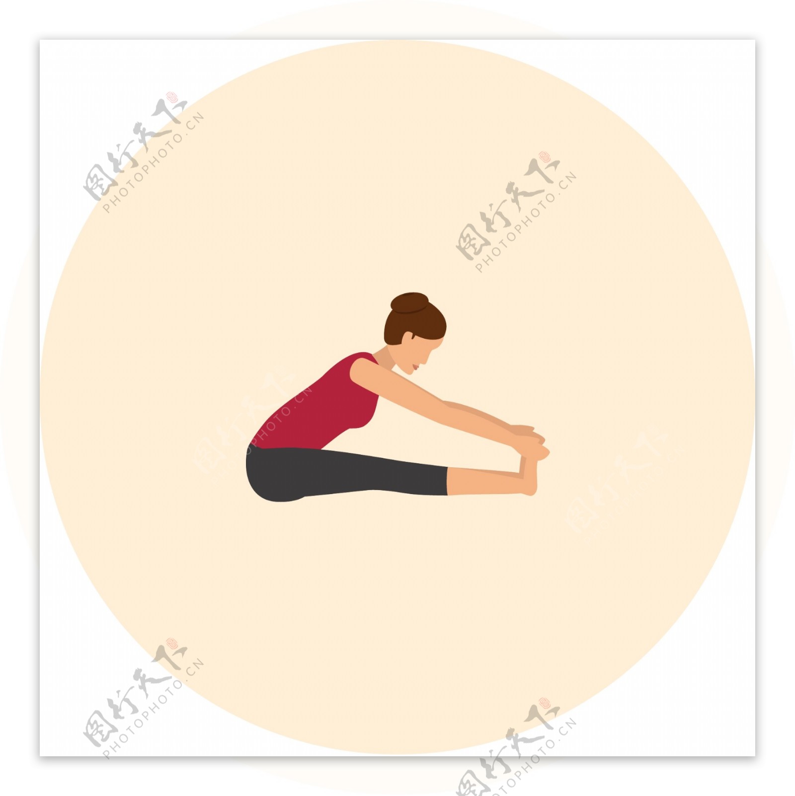 扁平瑜伽icon图标