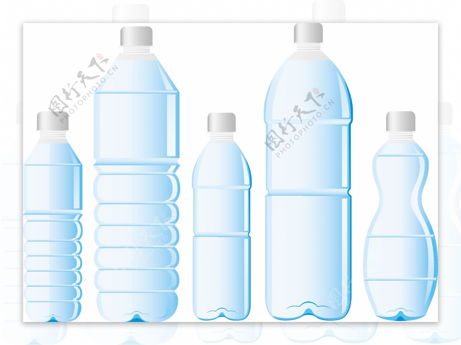 不同包装的塑料瓶