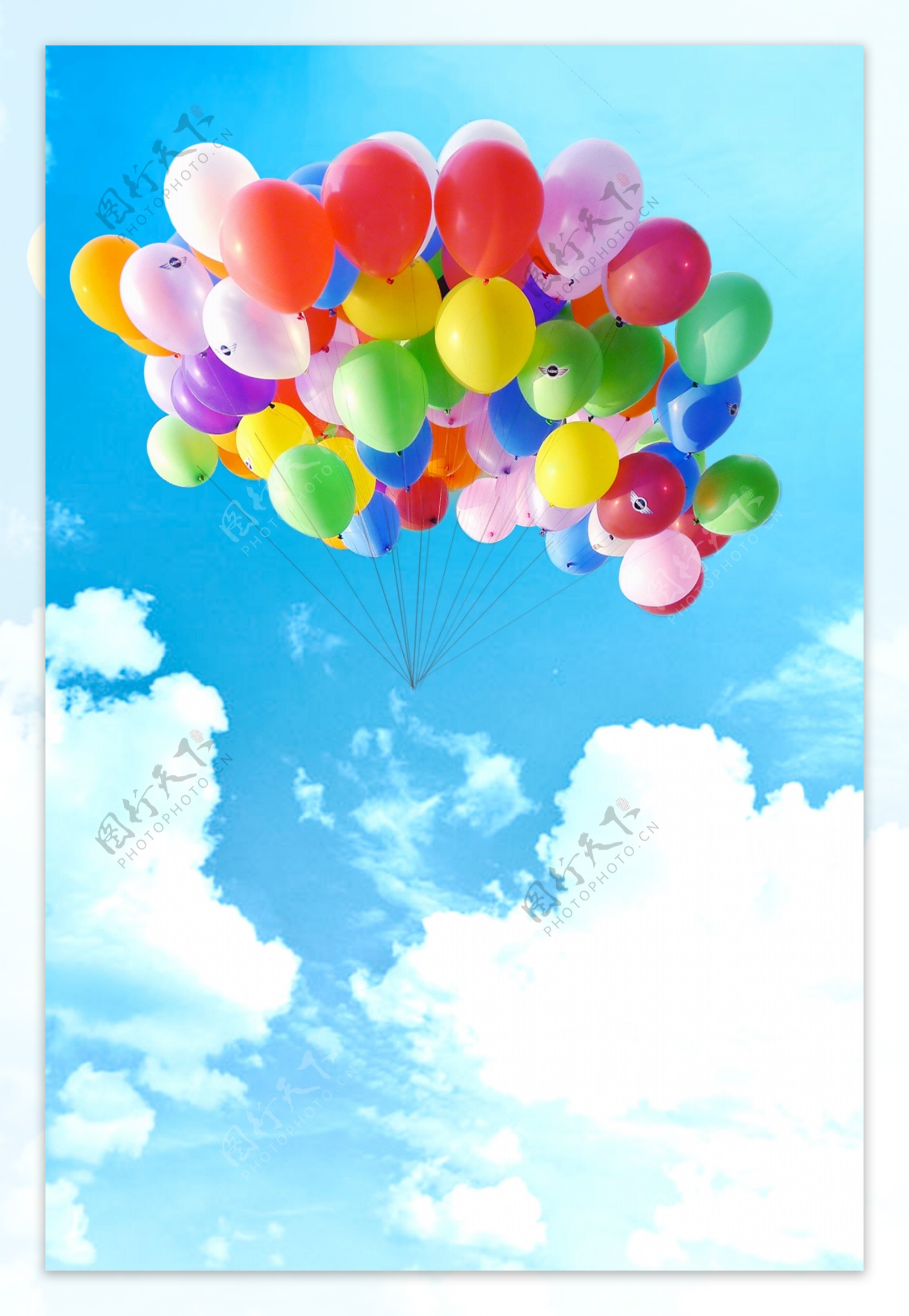 浪漫彩色节日气球