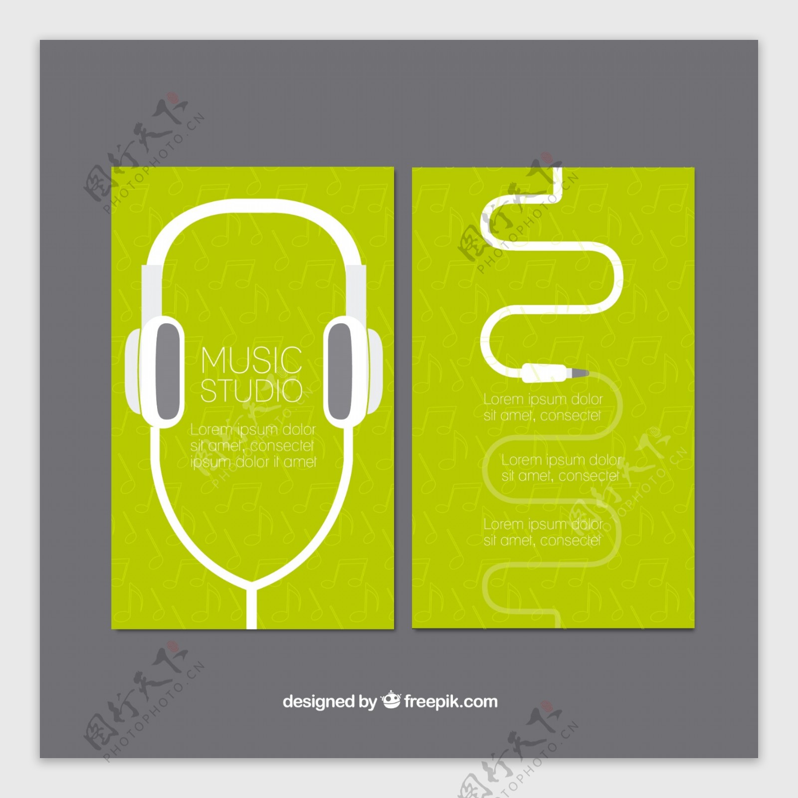 戴耳机听音乐学习音乐的绿卡