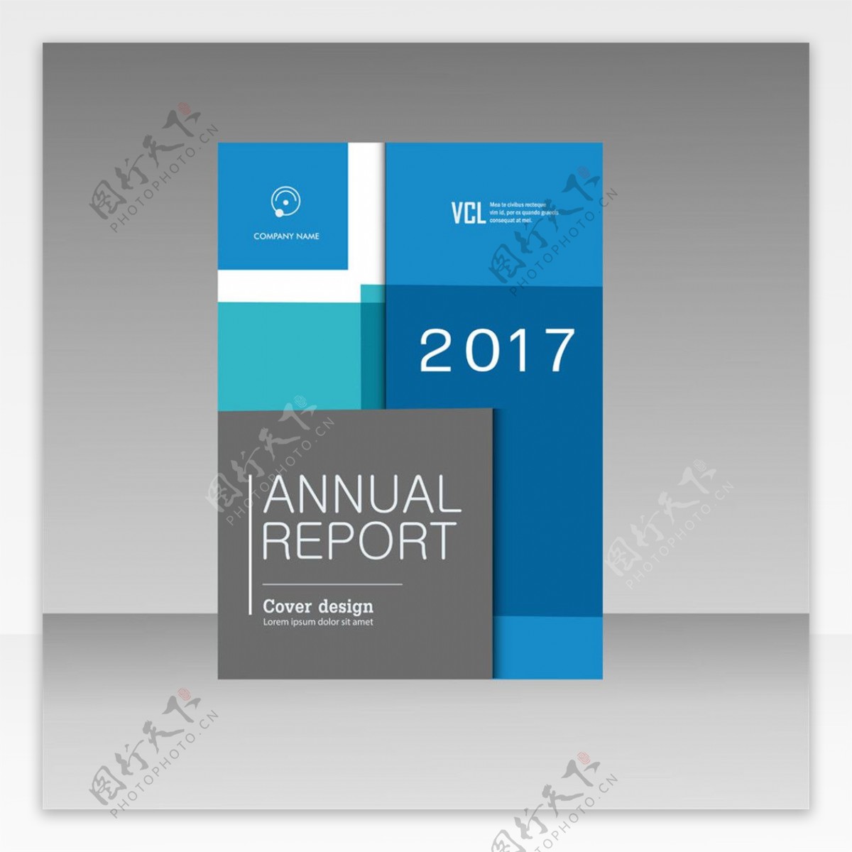 蓝色时尚的企业报告模板图片
