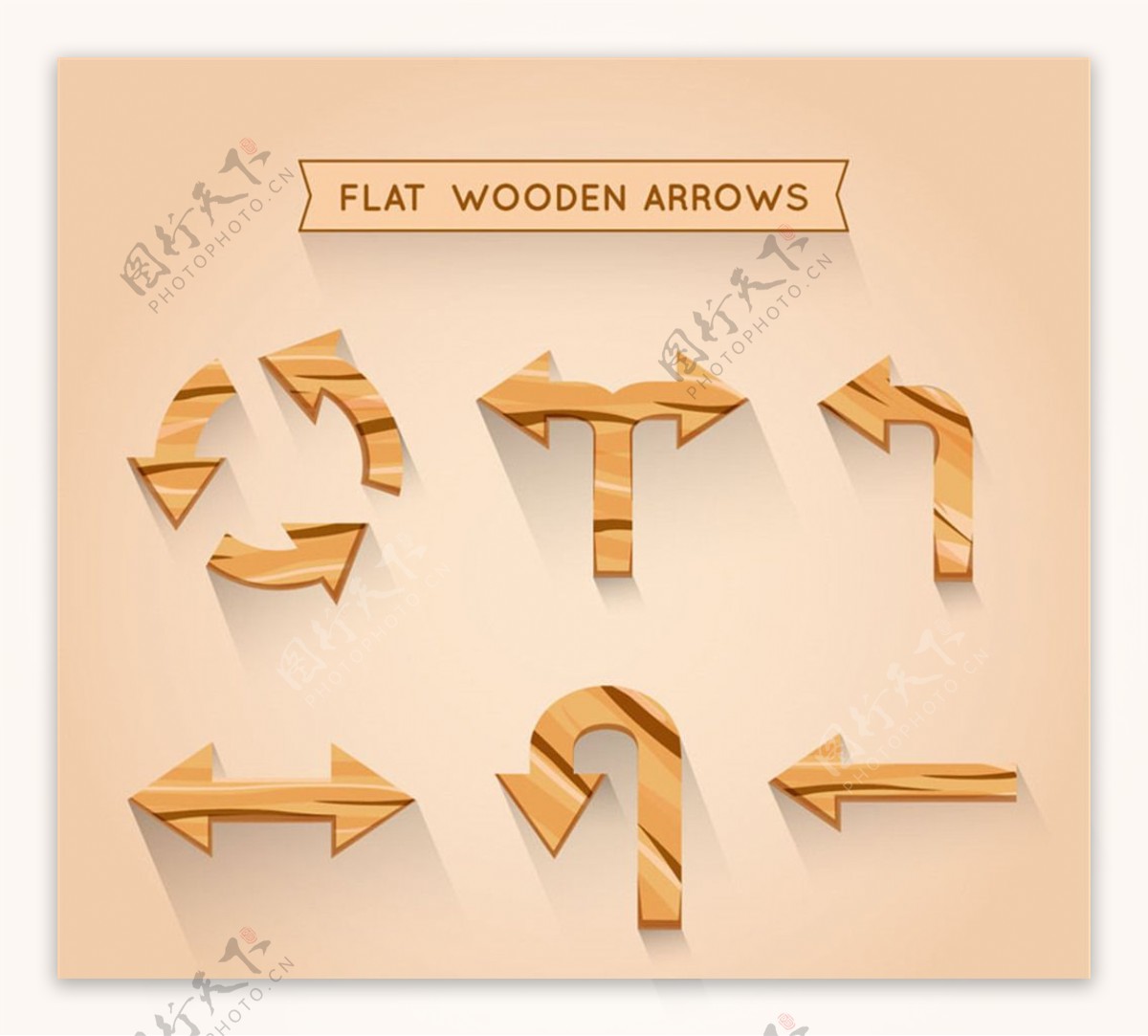 木制箭头设计矢量素材