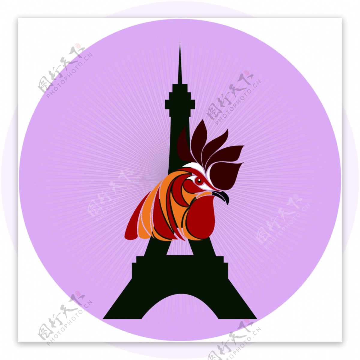法国雄鸡logo标志设计