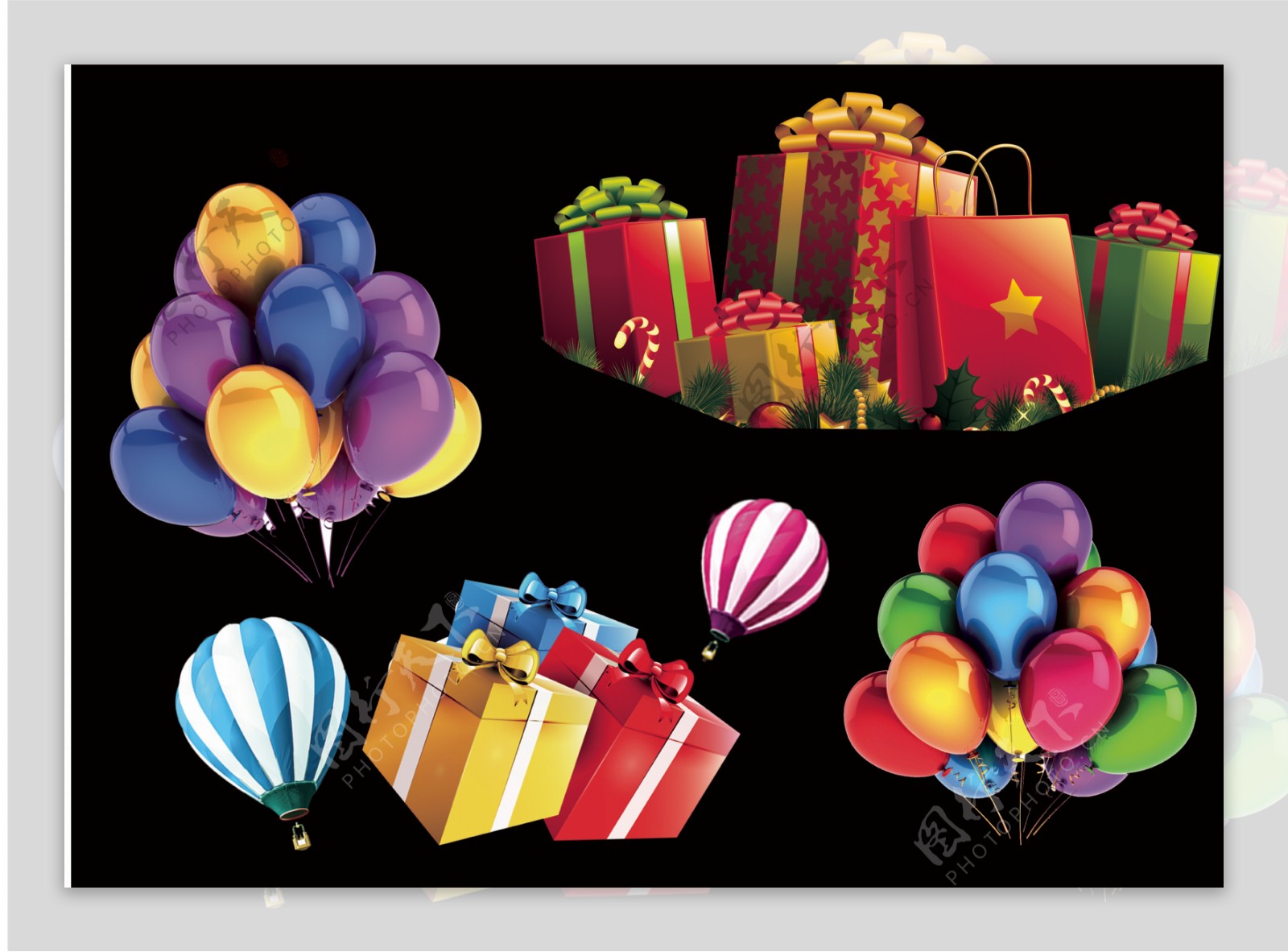气球礼品盒素材高清CDR下载