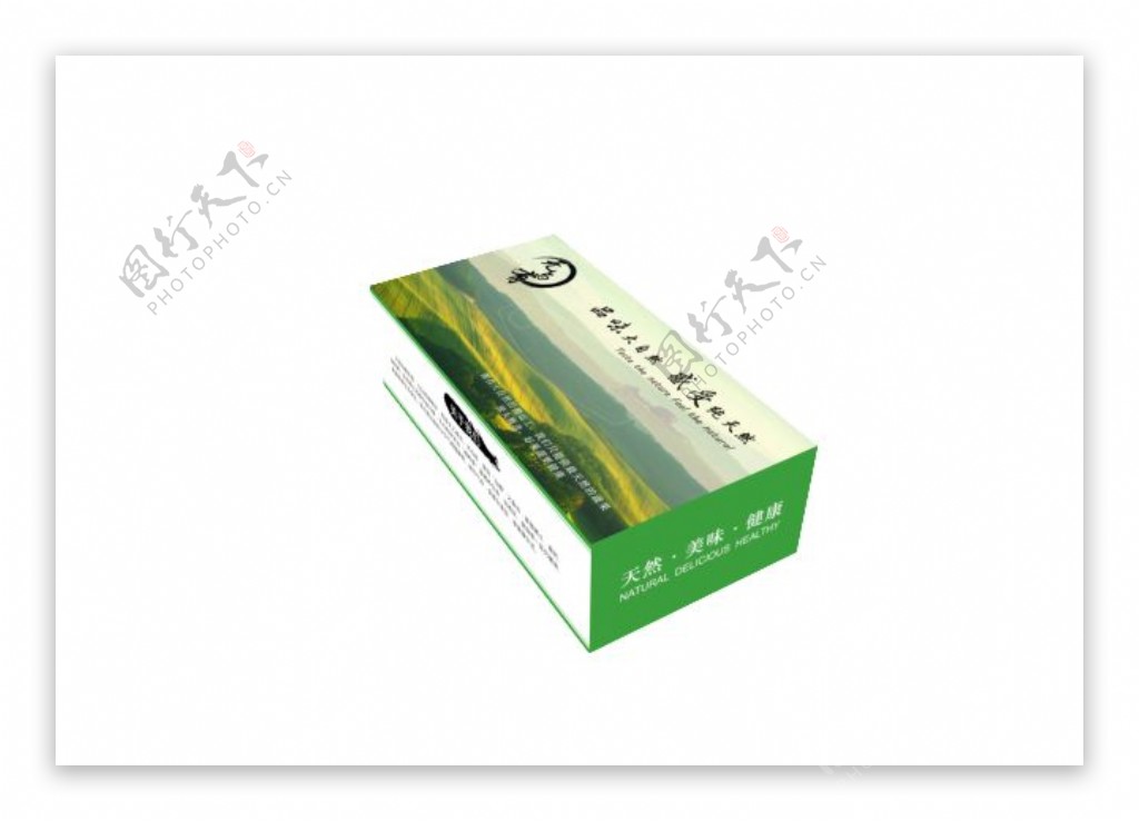 中国风青山绿水农产品抽纸盒