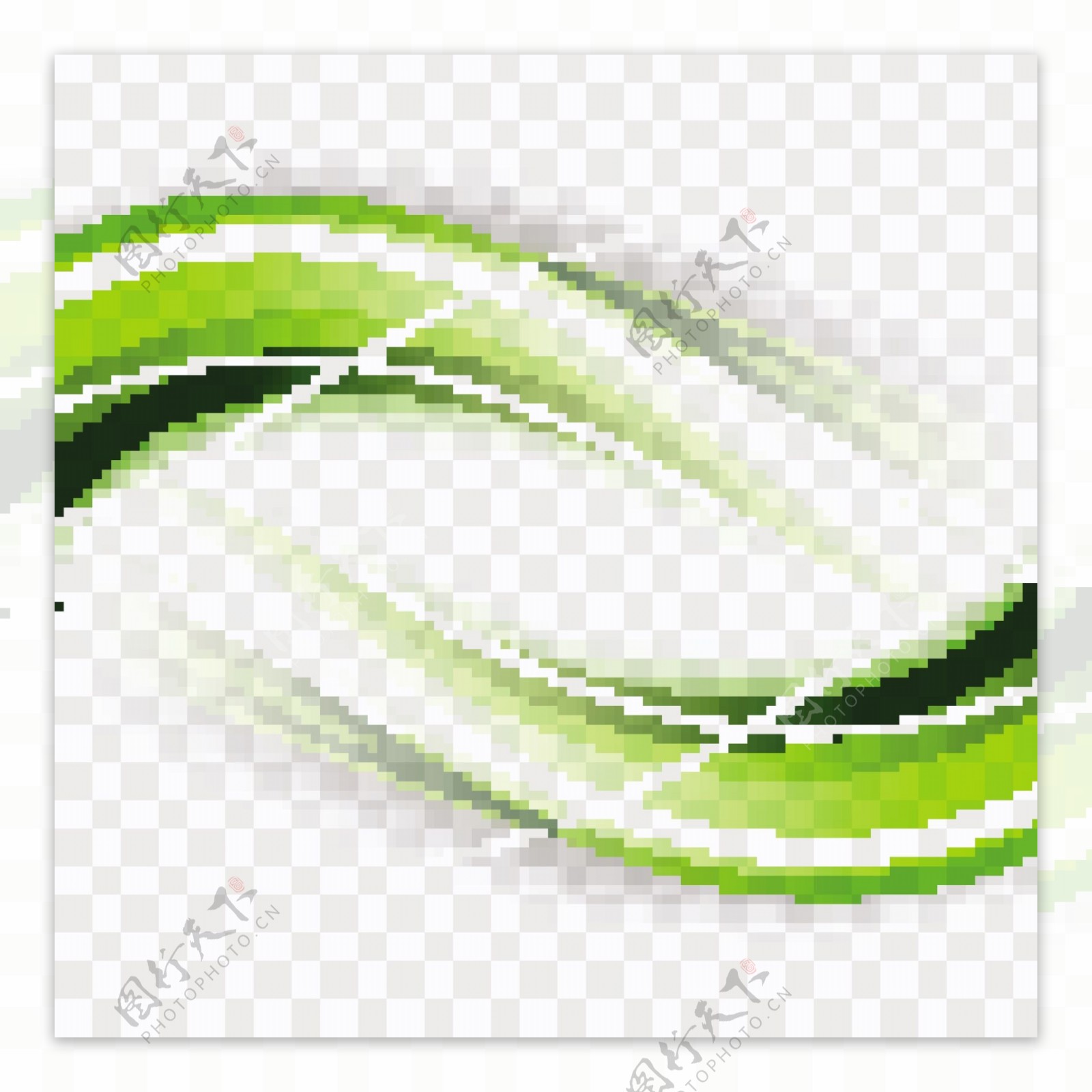 绿色波浪形状素材