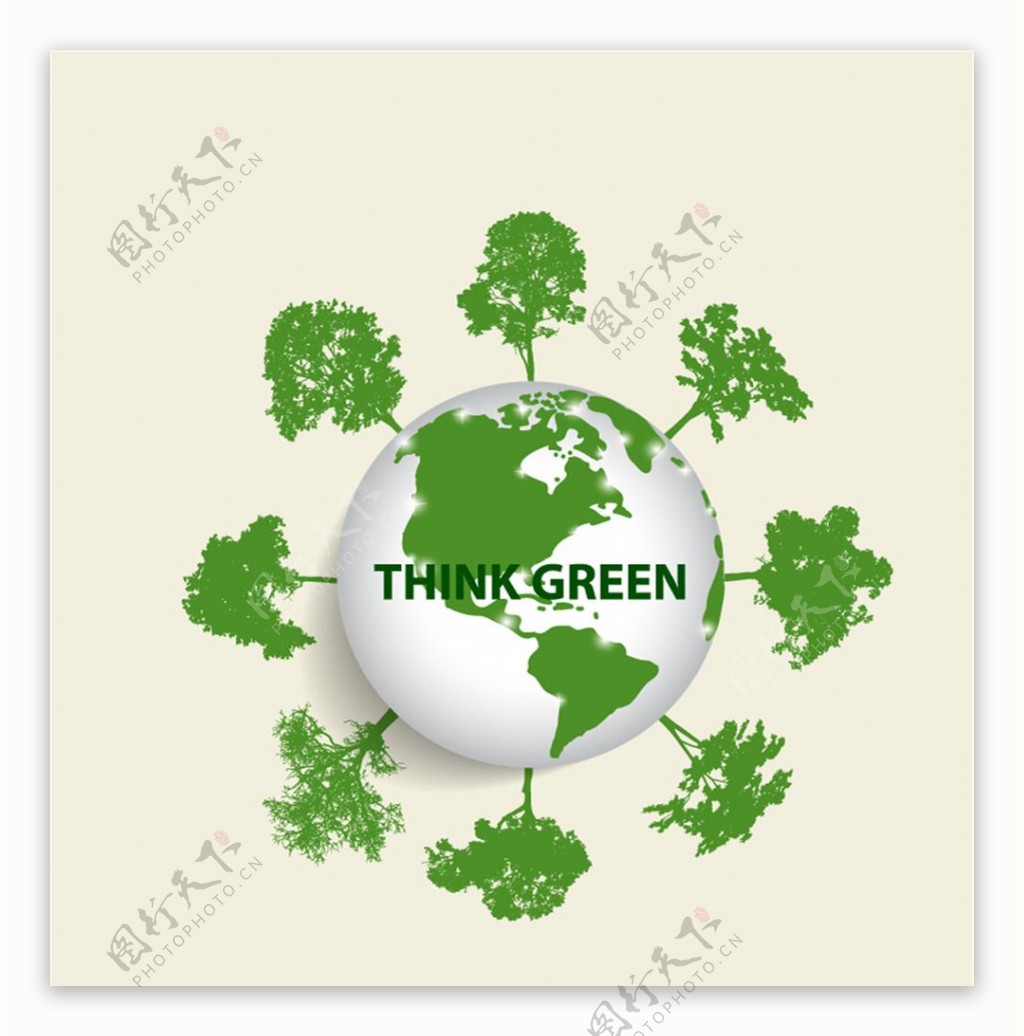 绿色生态地球海报矢量素材