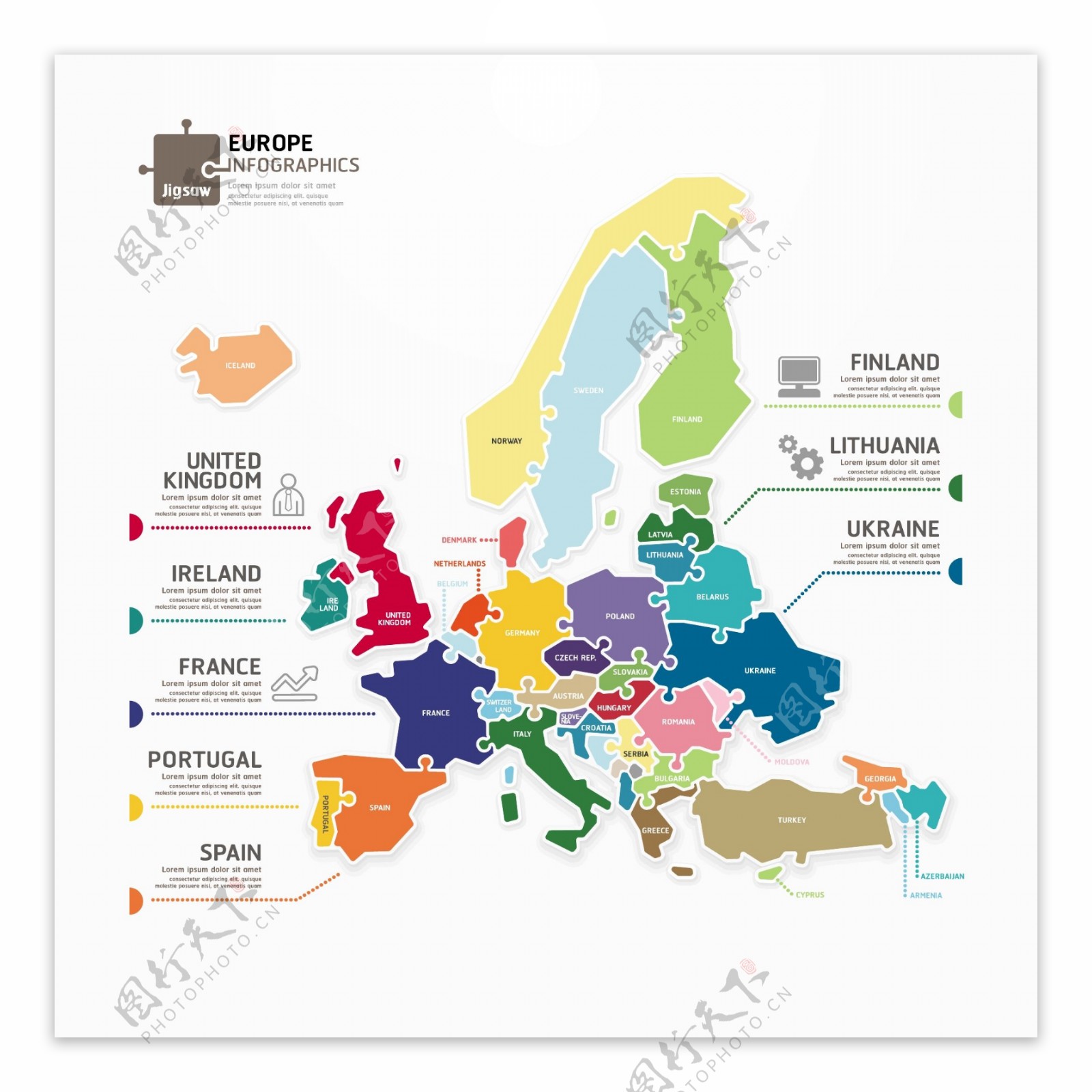 创造性的欧洲地图