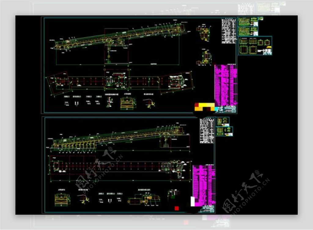 胶带输送机套图CAD机械图纸