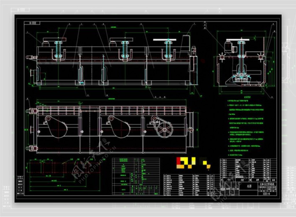浮选机总图CAD机械图纸