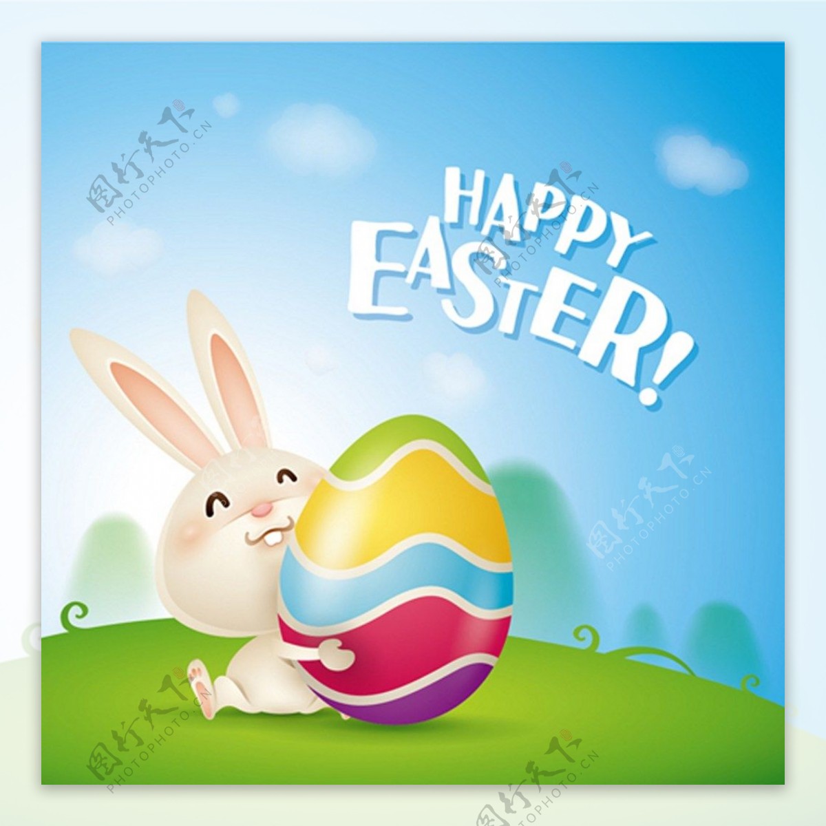 复活节兔子彩蛋背景素材