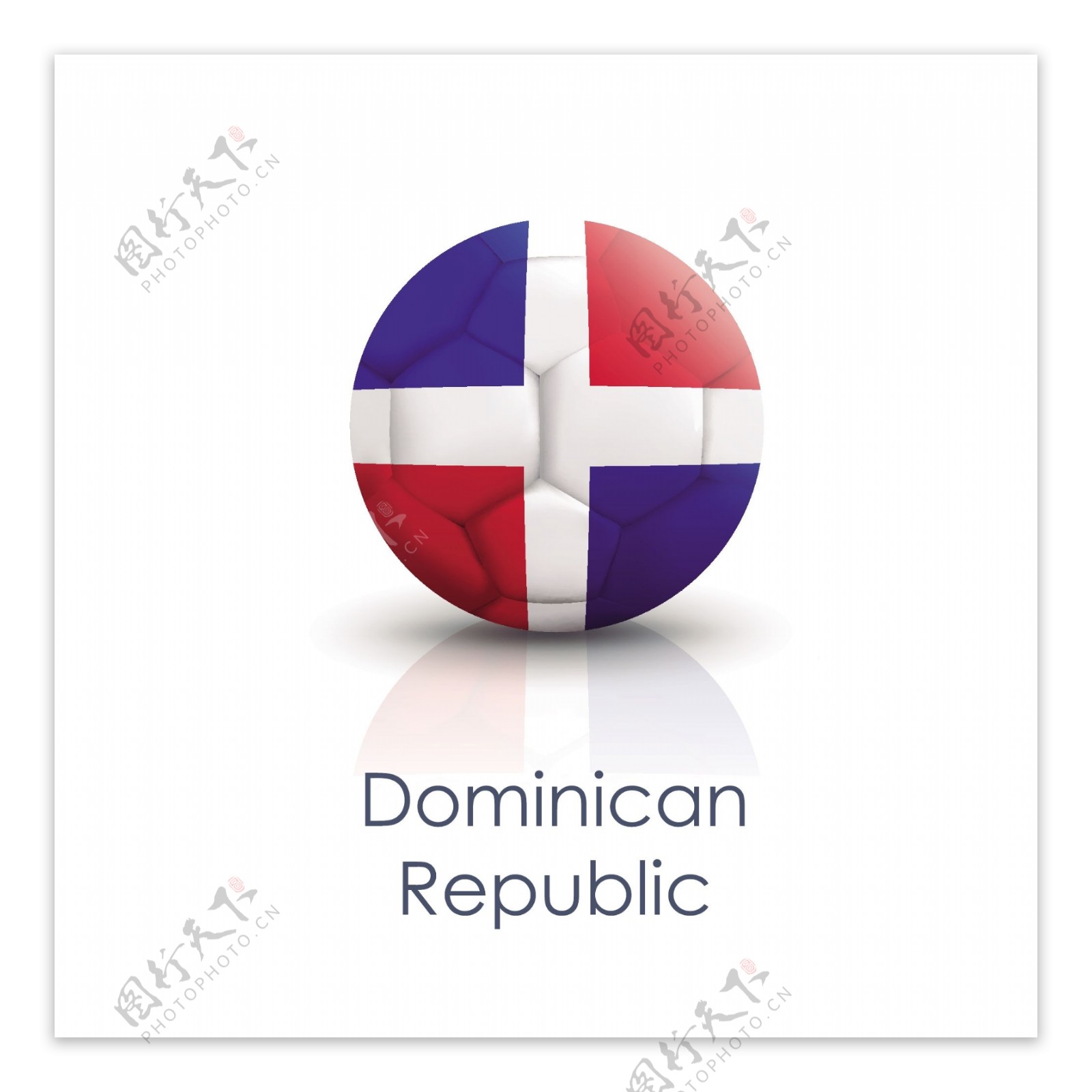 多米尼克国旗足球贴图矢量素材