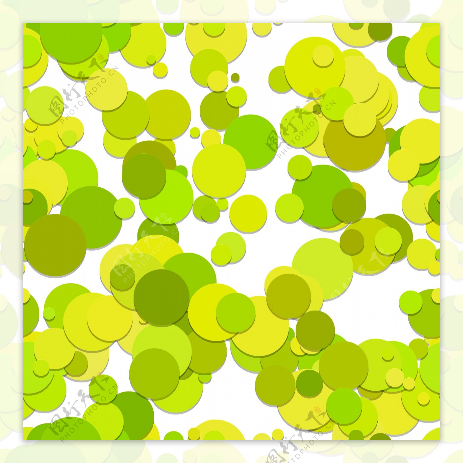 绿色圆形叠加图案背景