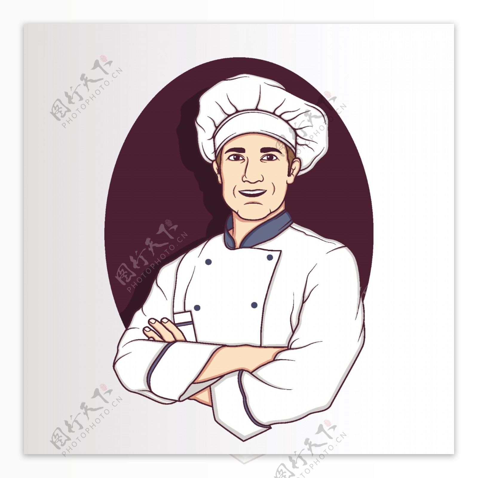 自信厨师人物插图设计