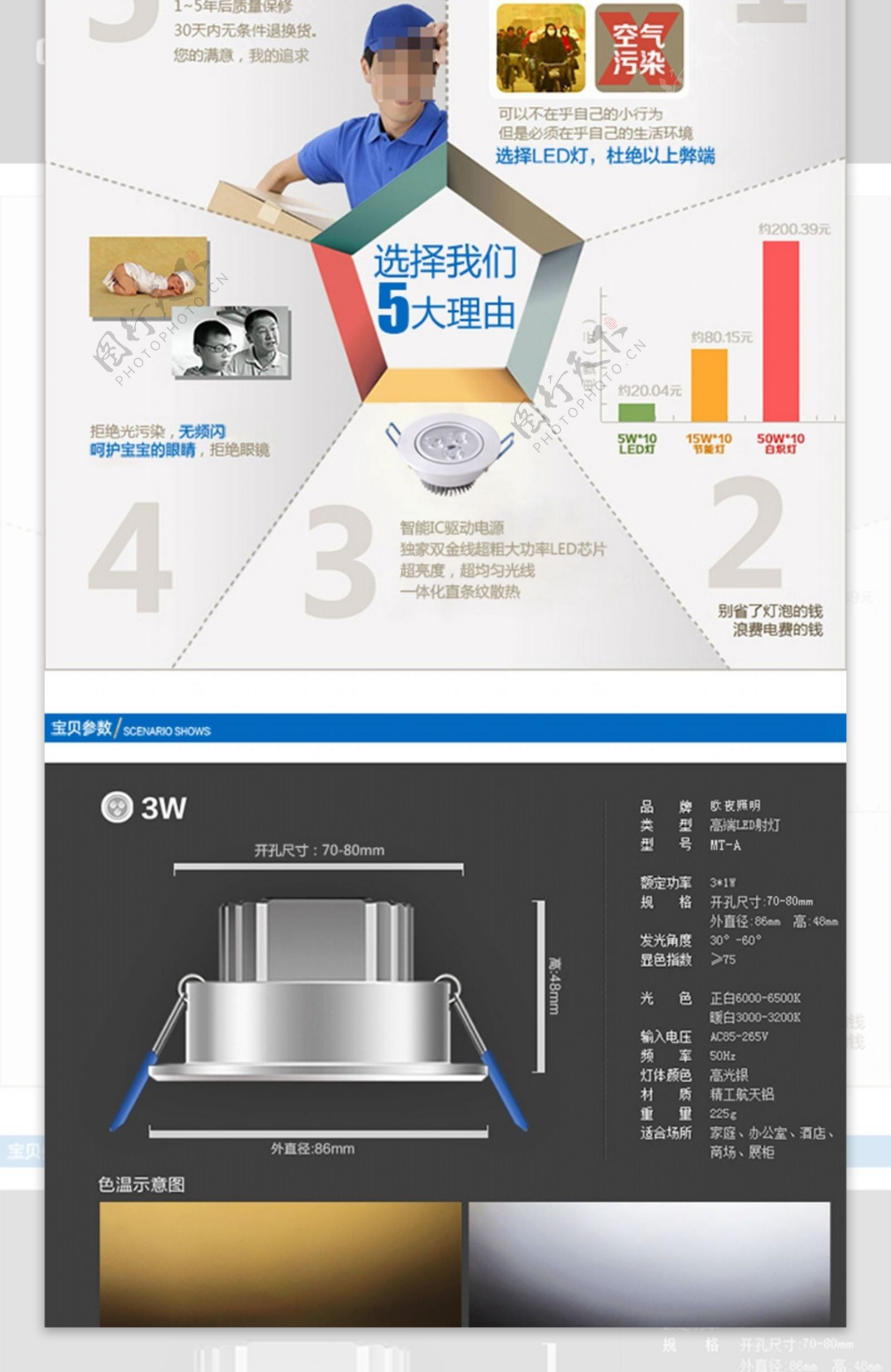 灯具手机端详情页