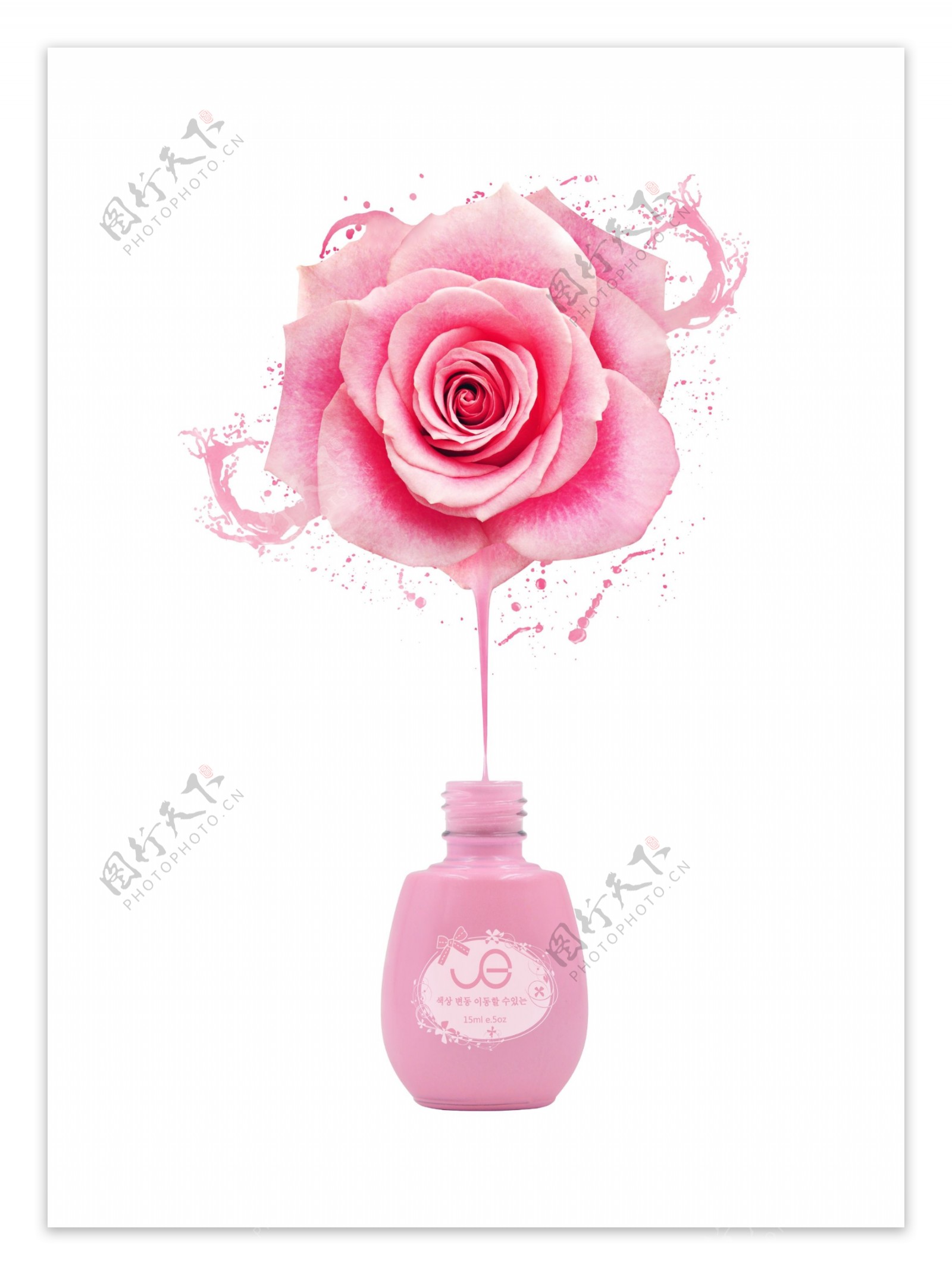 指甲油海报粉色玫瑰素材图片