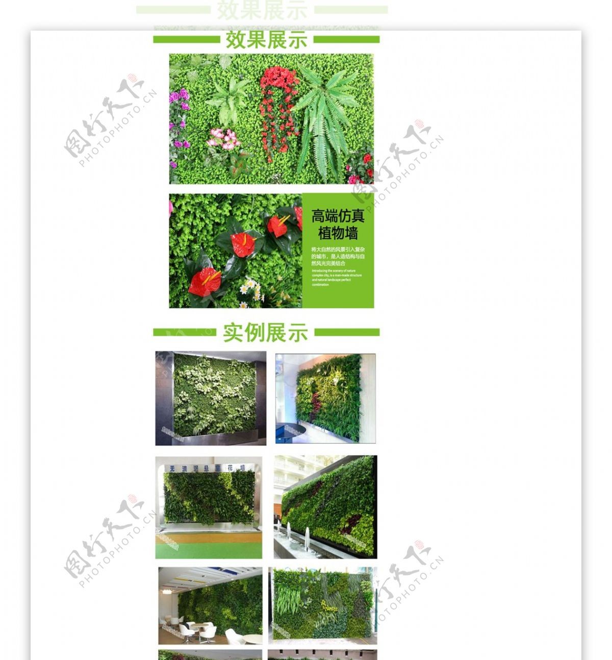 植物墙详情页设计模板psd下载
