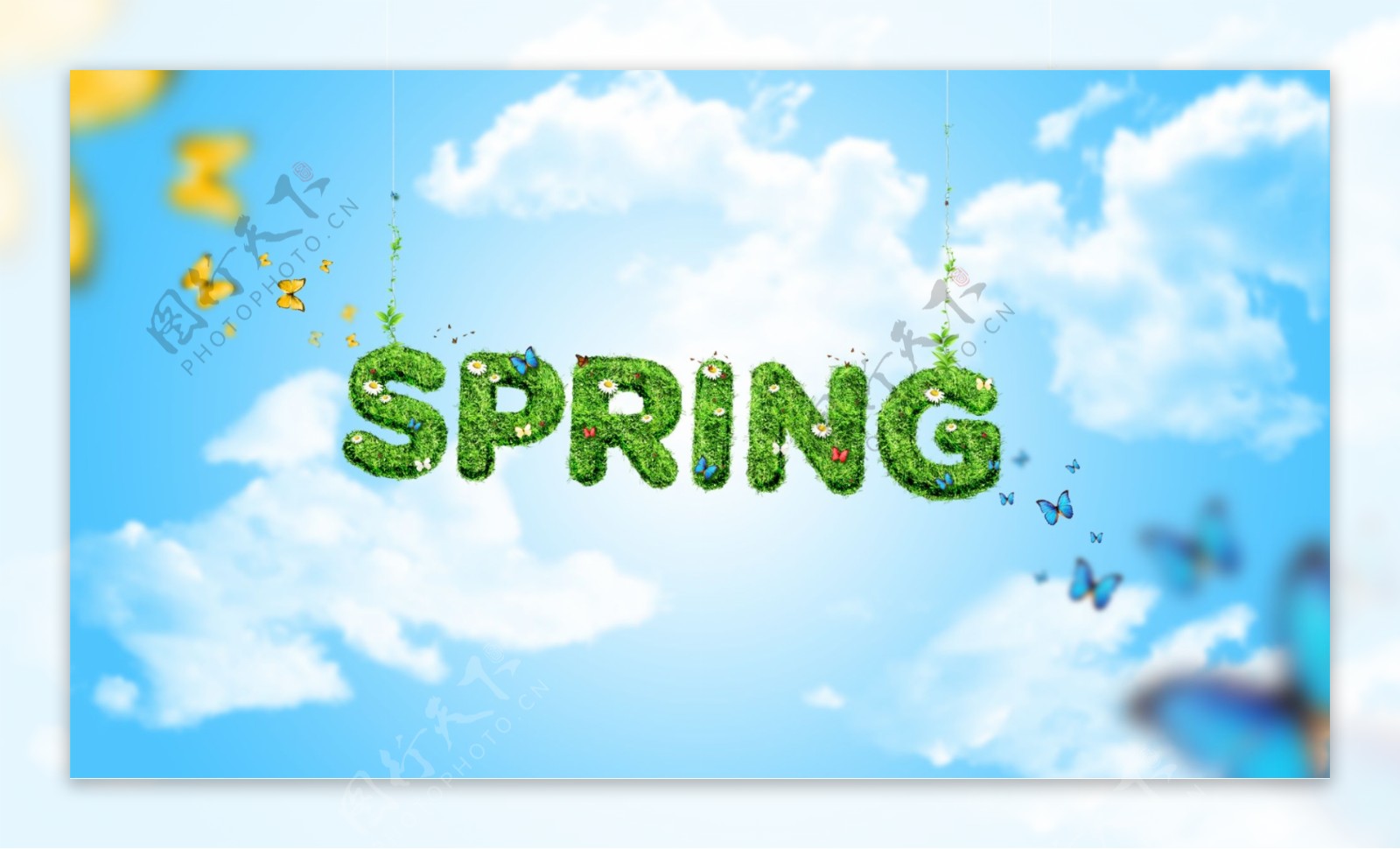 Spring春季活动海报背景PSD素材