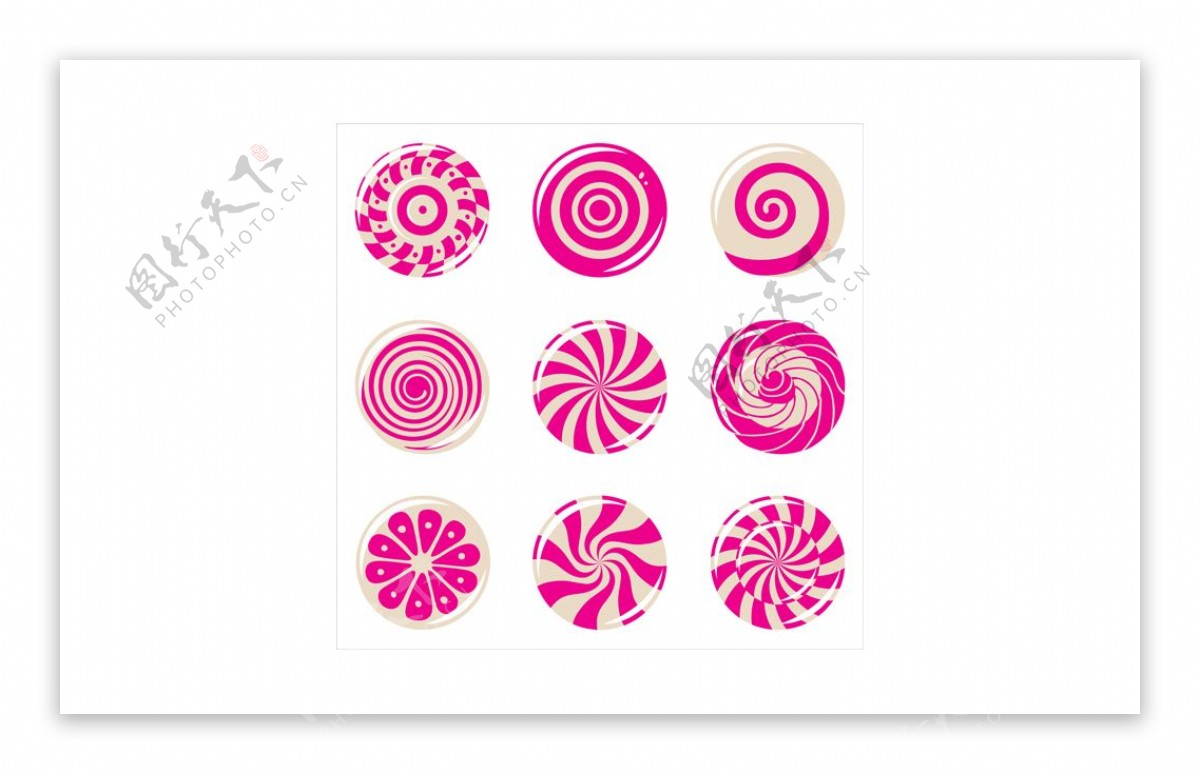 圆形粉红糖果图标