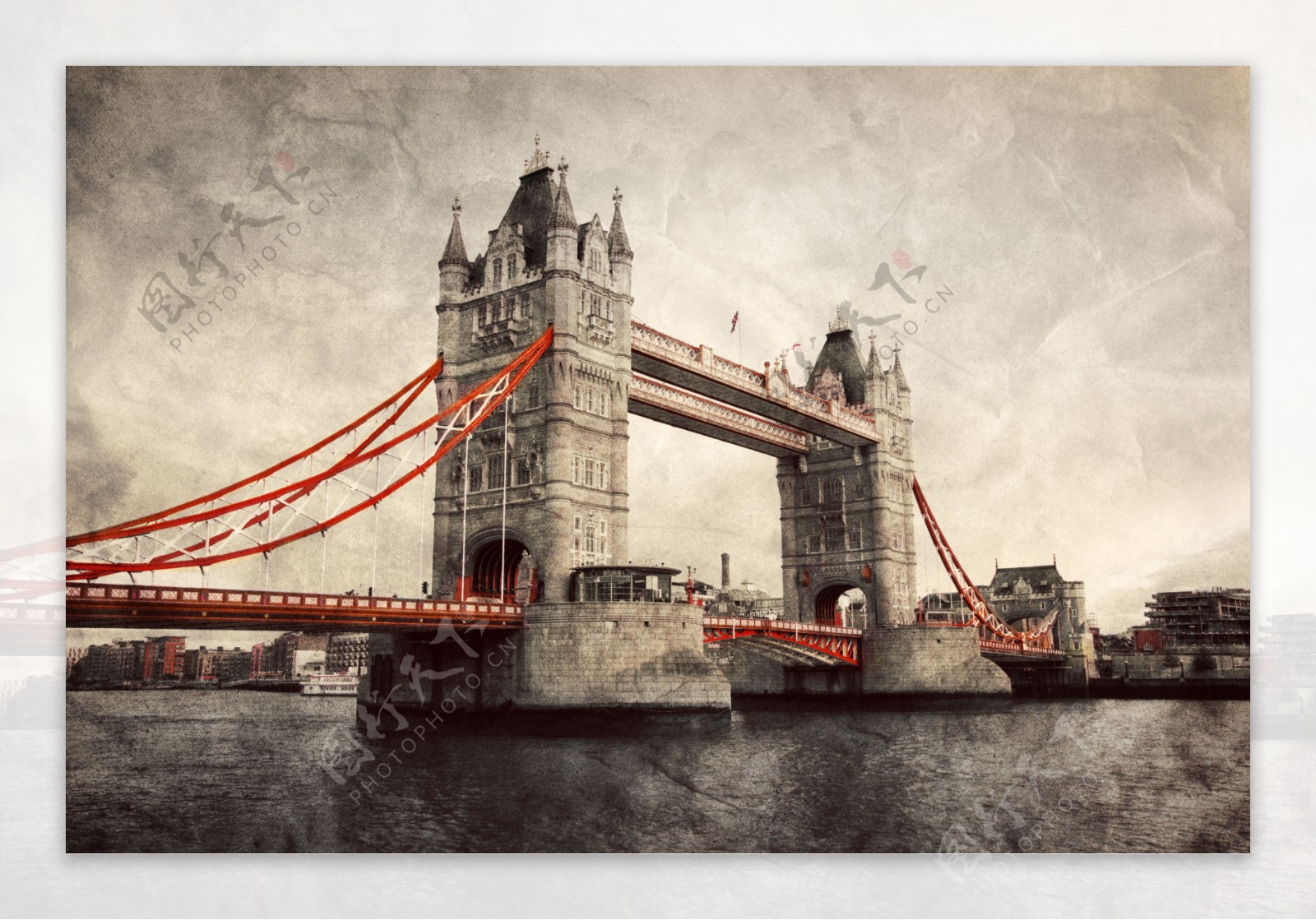 复古伦敦桥背景图片