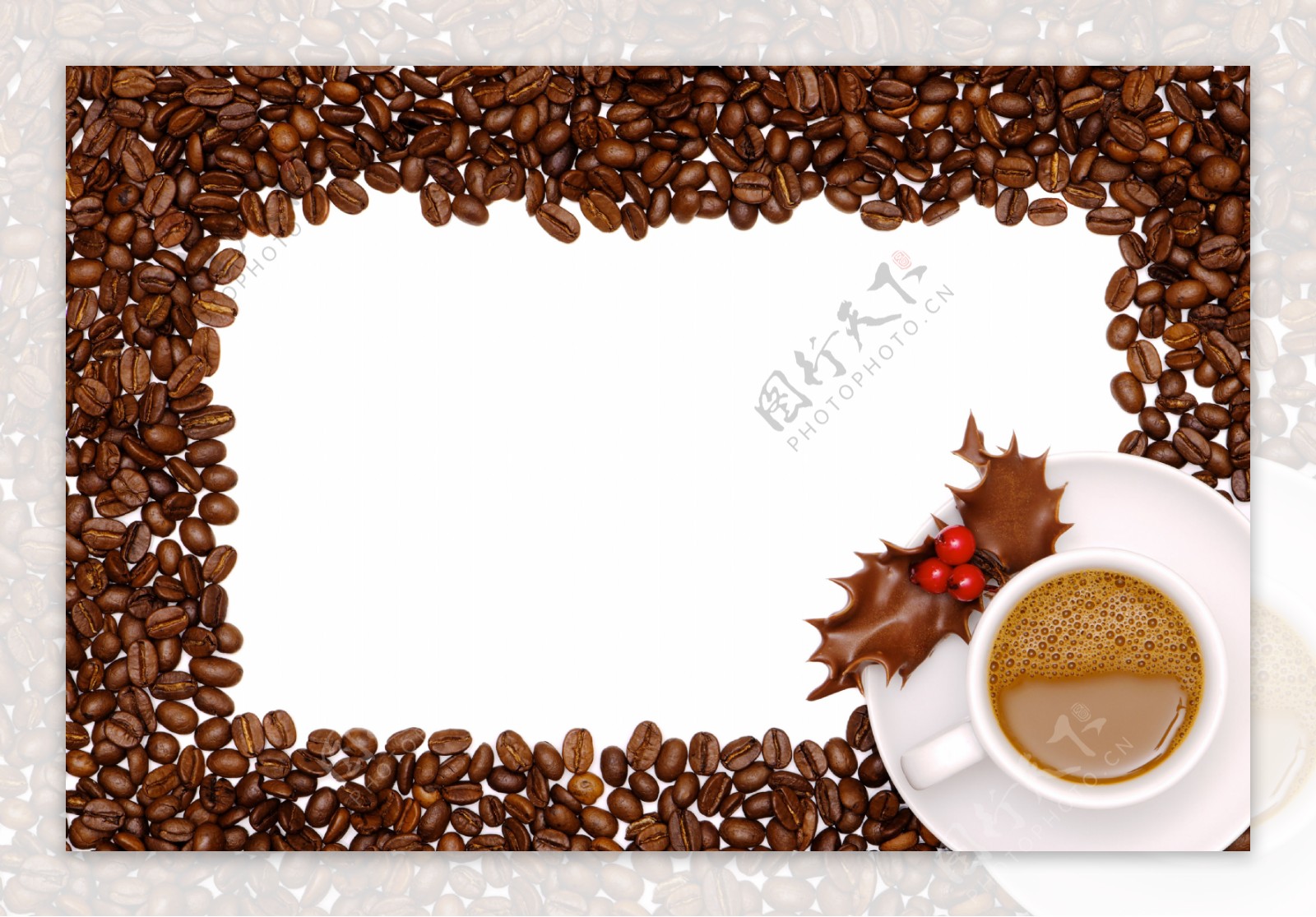 咖啡豆背景边框图片