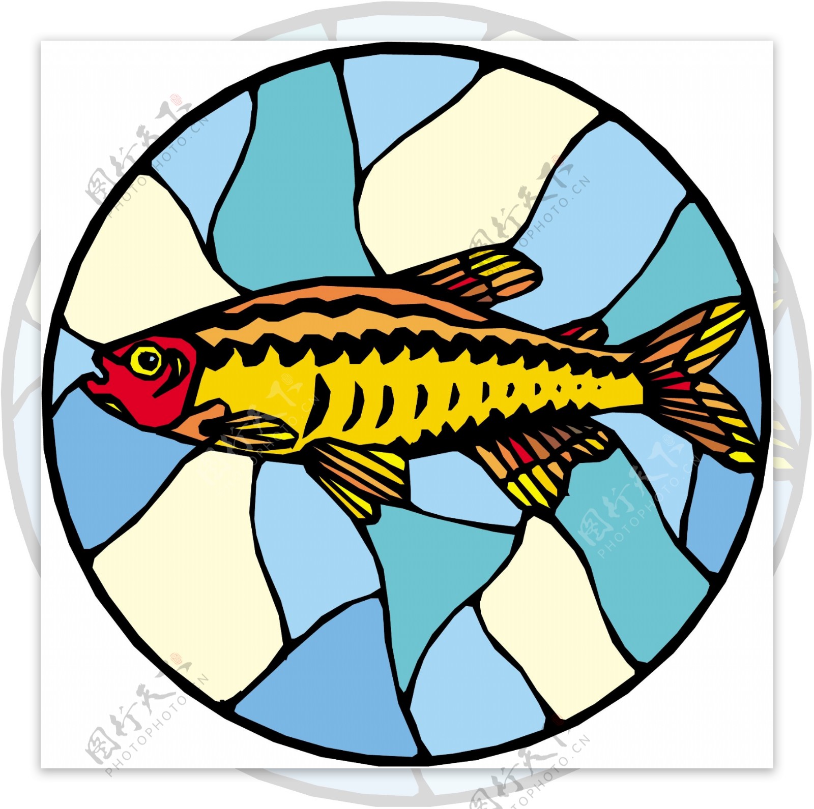 五彩小鱼水生动物矢量素材EPS格式0685