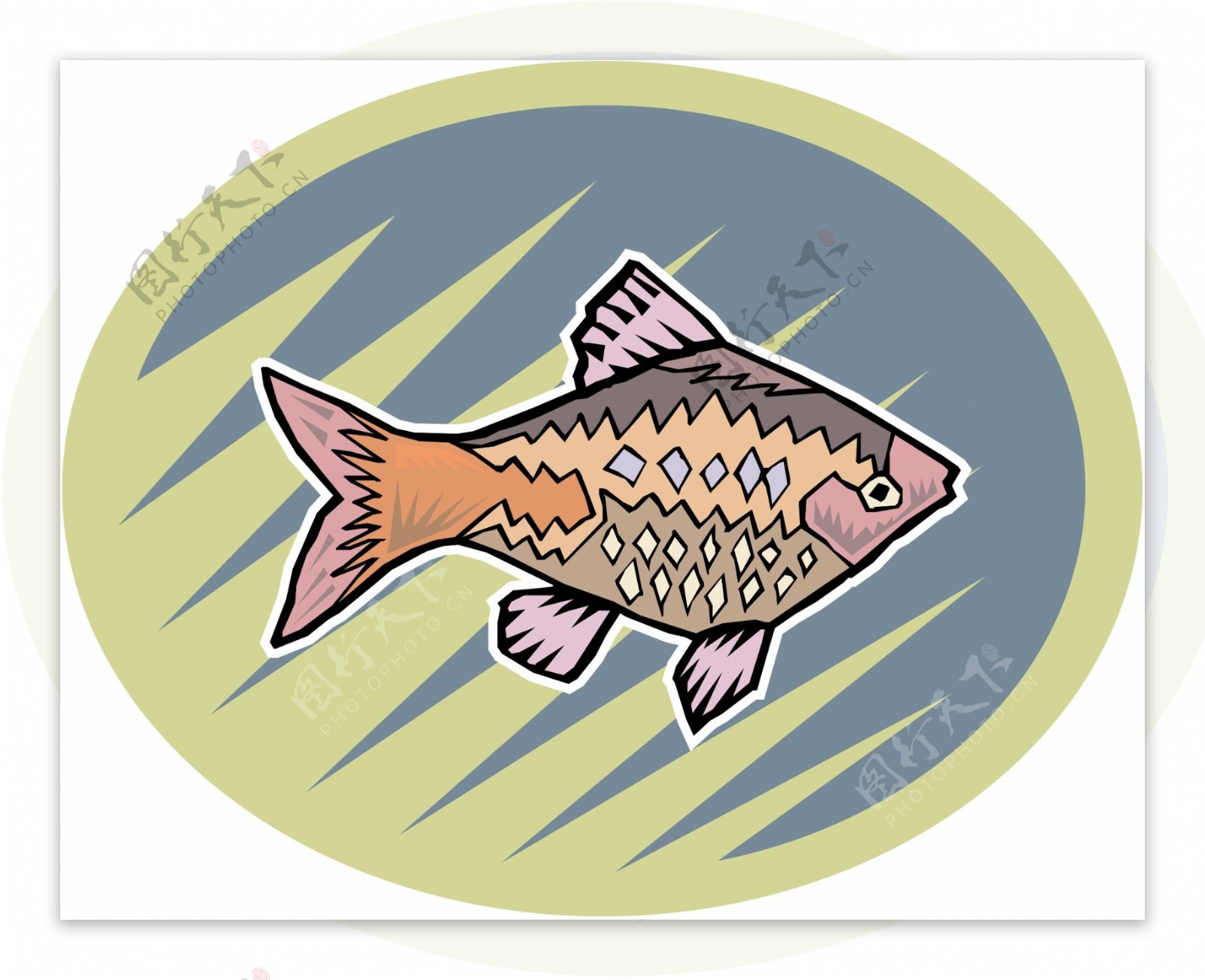 五彩小鱼水生动物矢量素材EPS格式0718