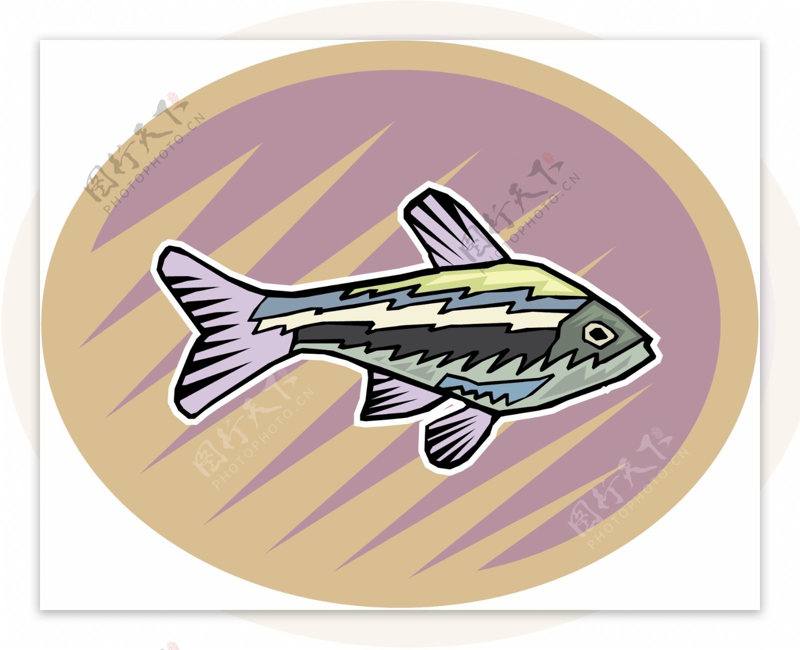 五彩小鱼水生动物矢量素材EPS格式0729