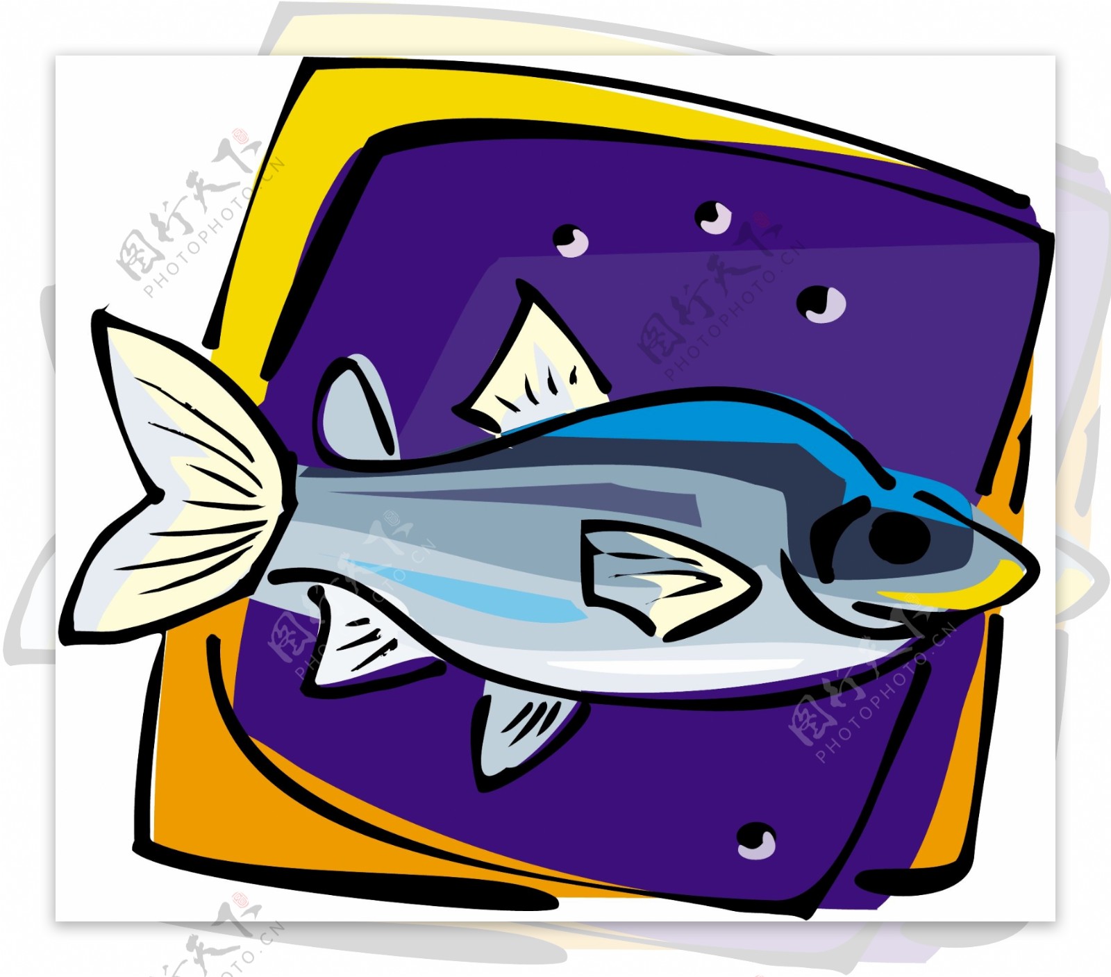 五彩小鱼水生动物矢量素材EPS格式0740
