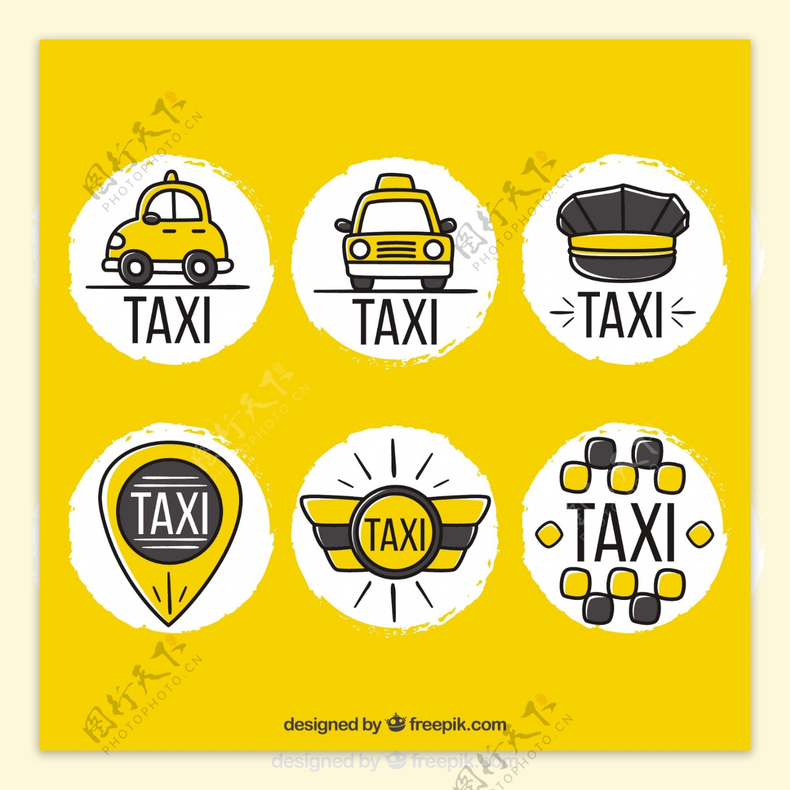 手绘的出租车标志