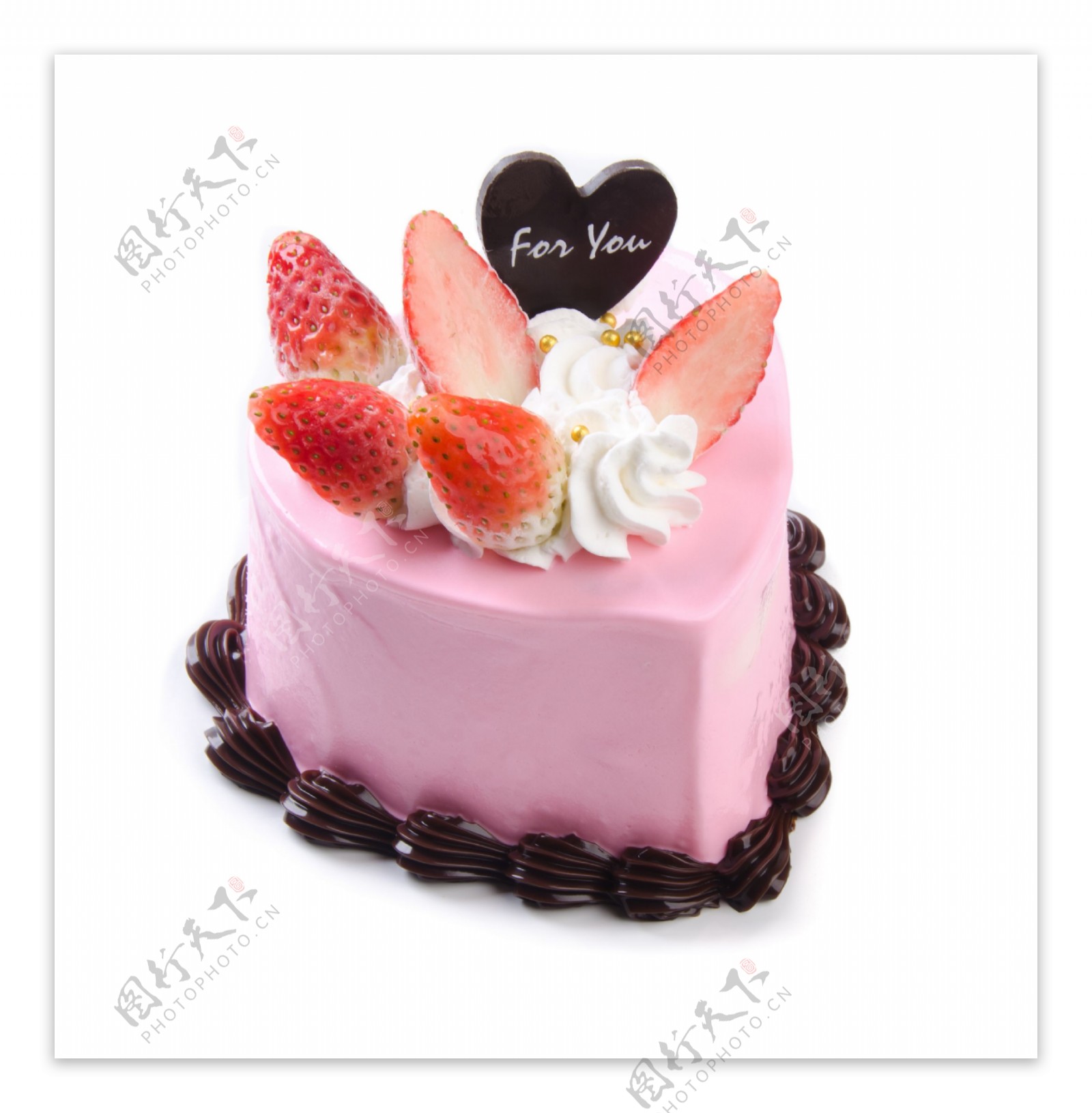 心形水果蛋糕图片