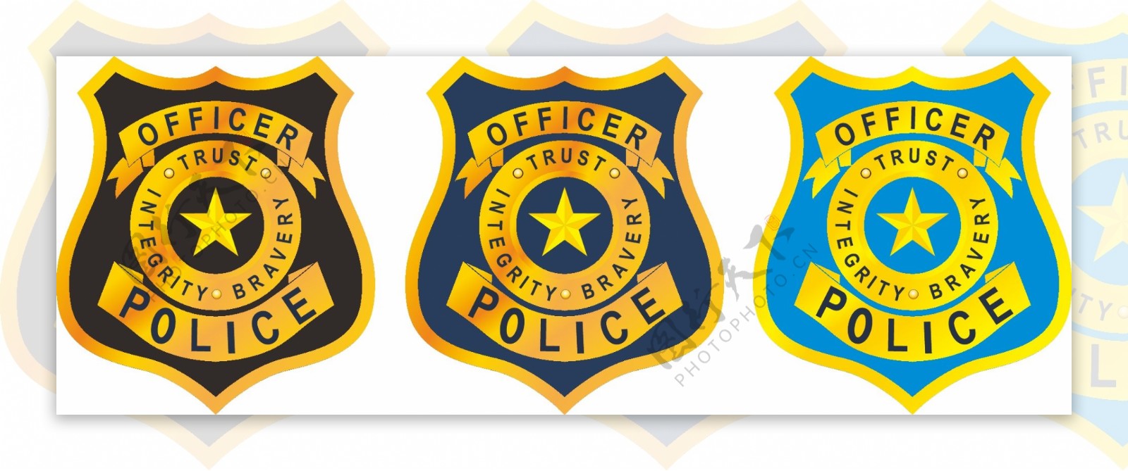 警徽警察标志徽章标志标记logo矢量图