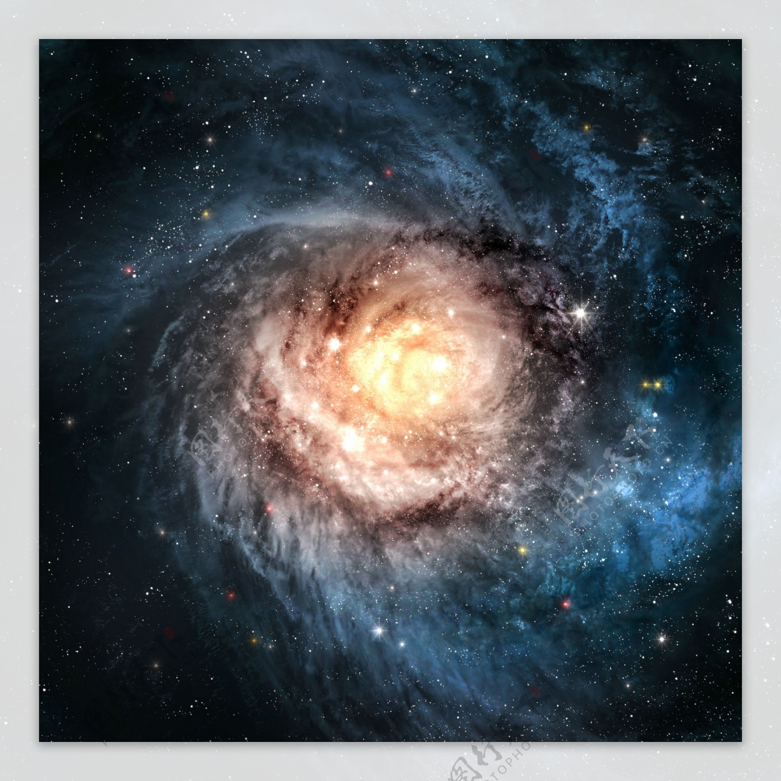 发光的太空星系图片