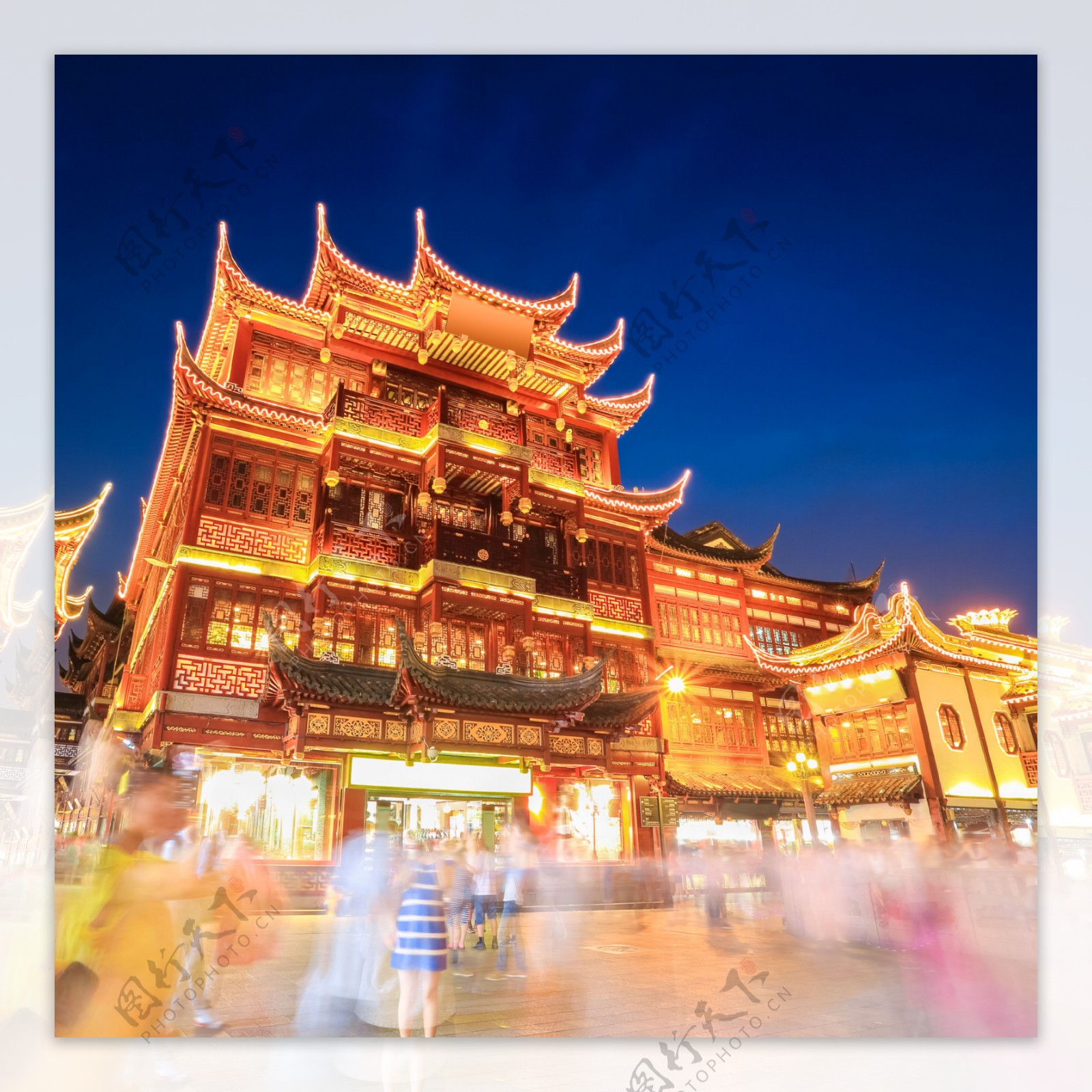 夜晚的中国古代建筑图片