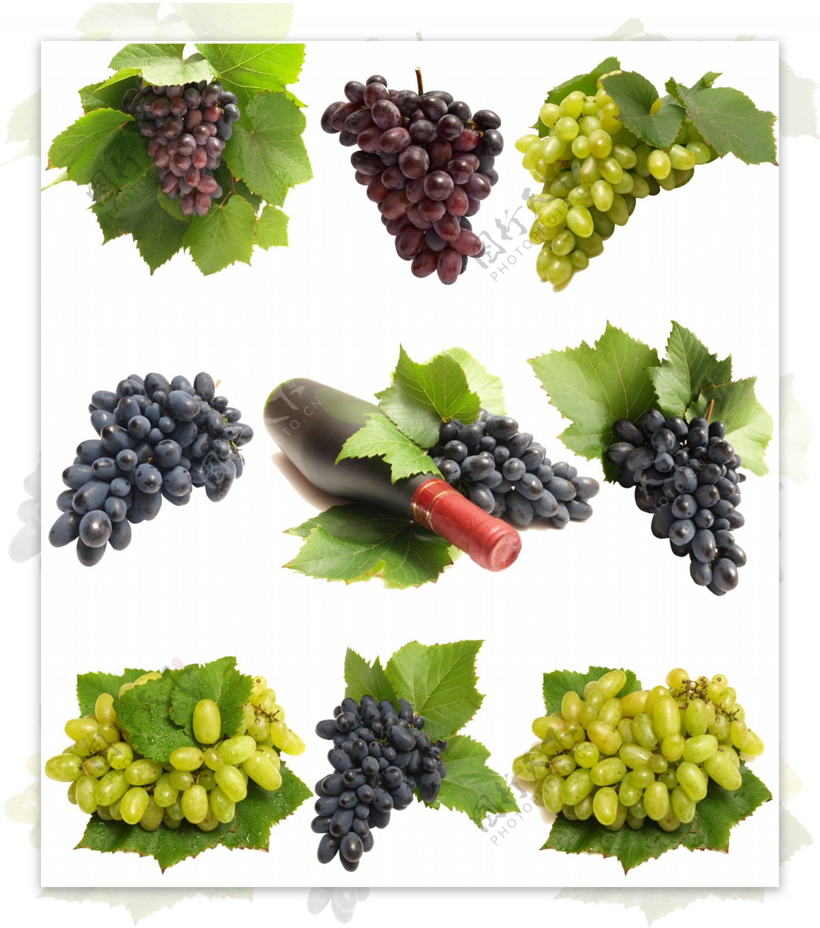 新鲜葡萄和葡萄酒图片