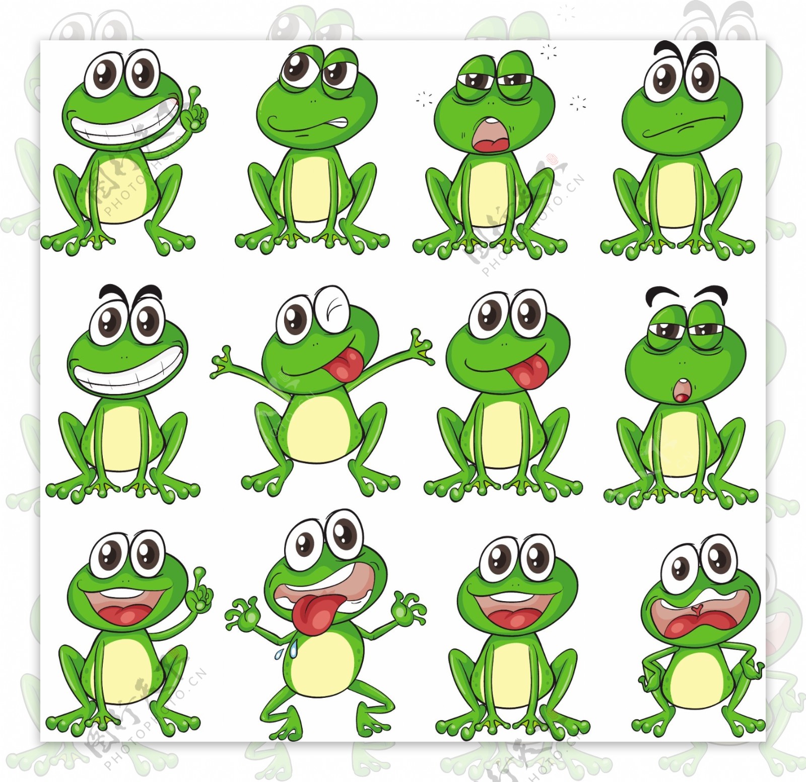 卡通青蛙表情图集