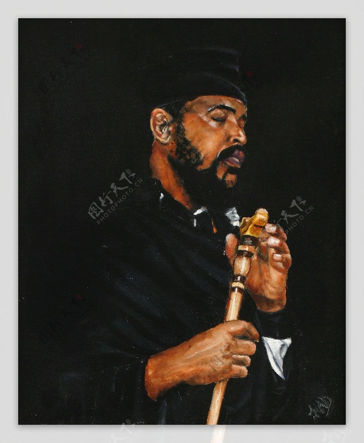 黑人男性油画肖像图片