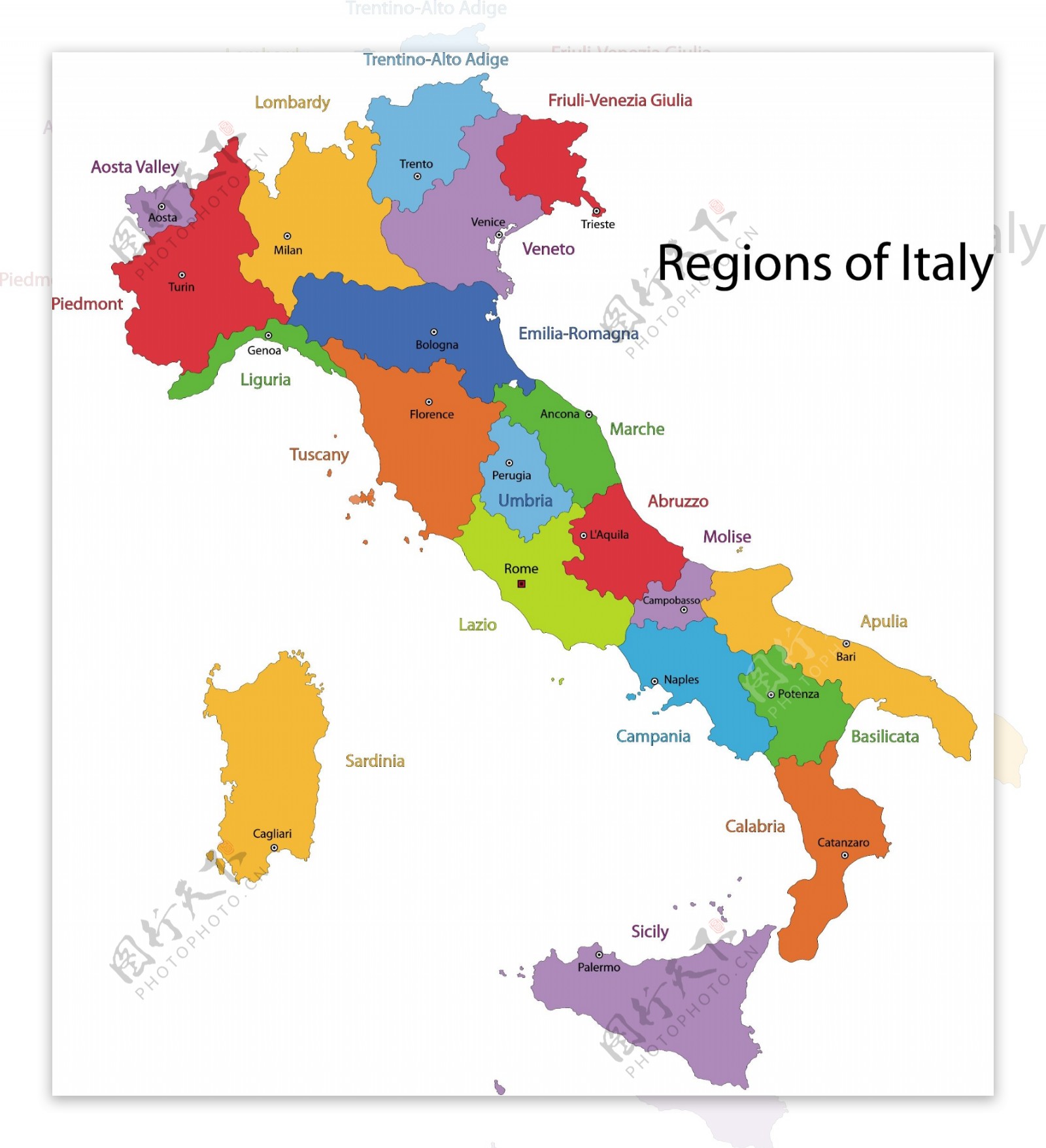 意大利国家地图
