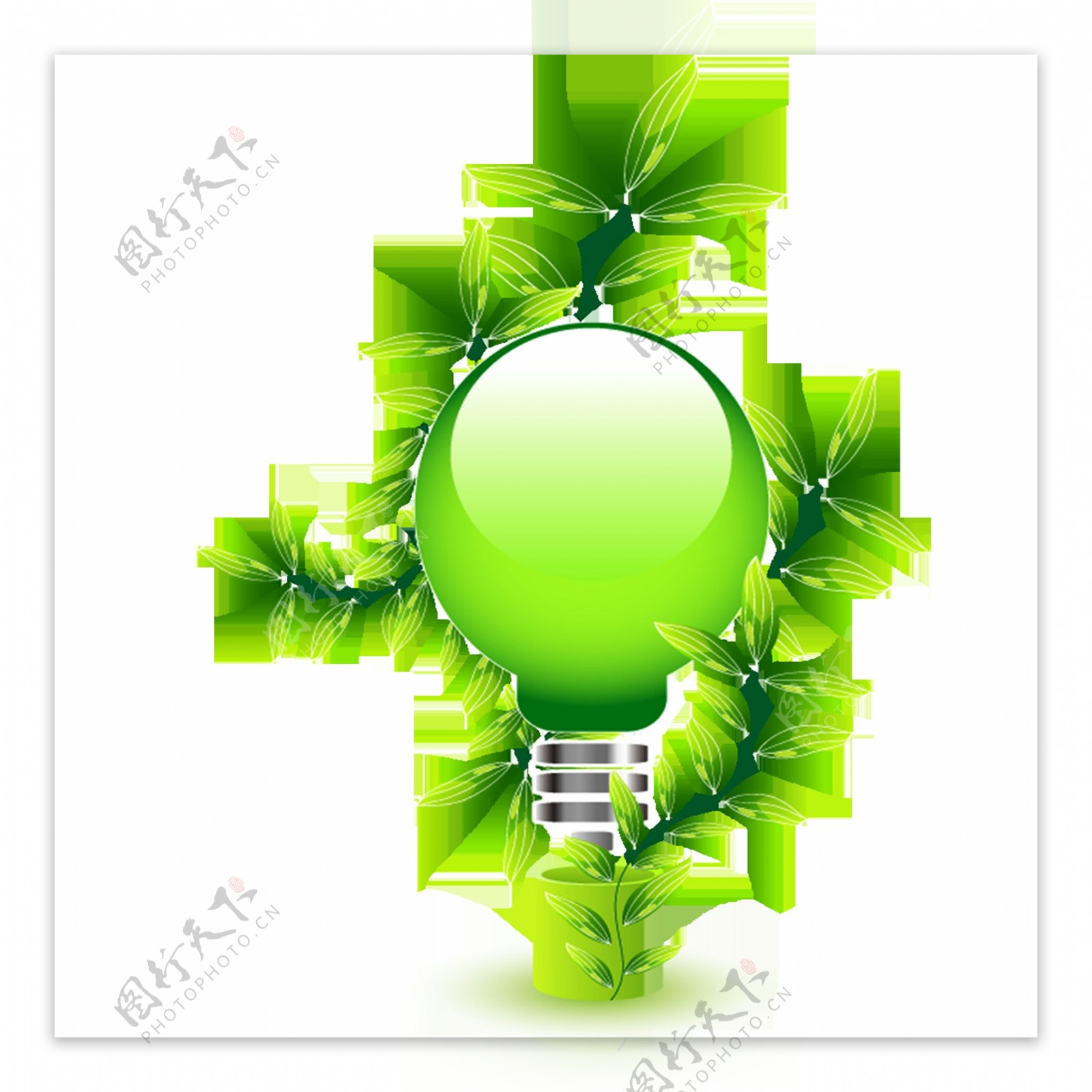 绿色灯泡图
