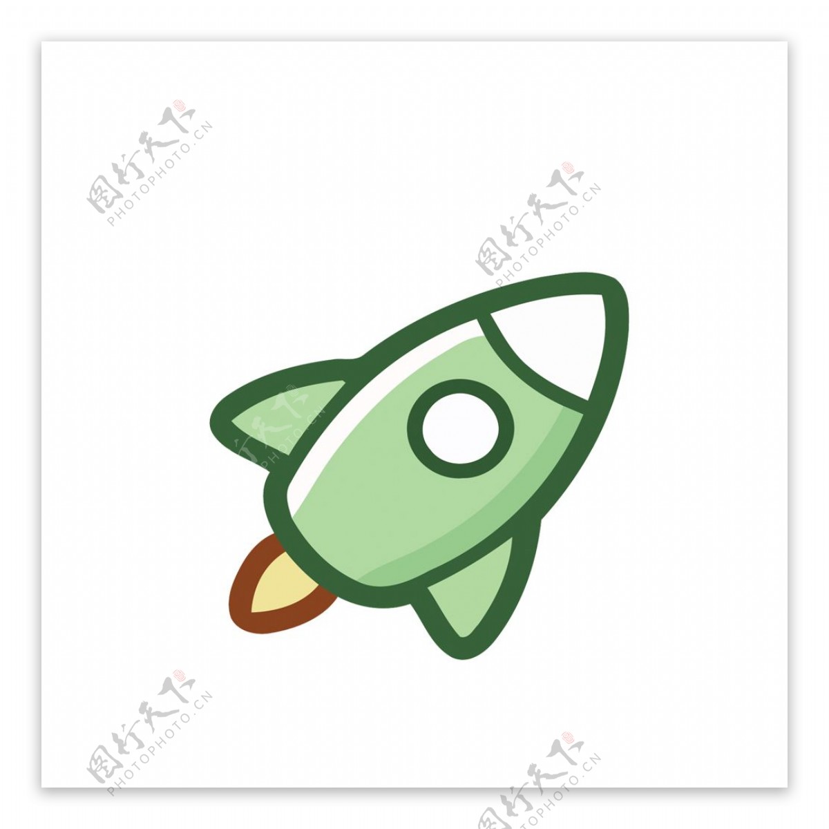 卡通绿色小火箭