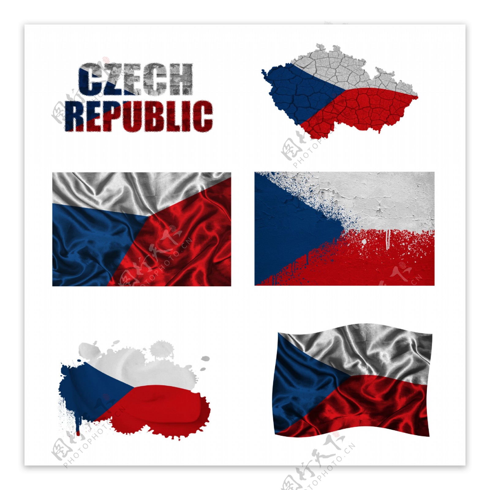 捷克共和国国旗地图图片