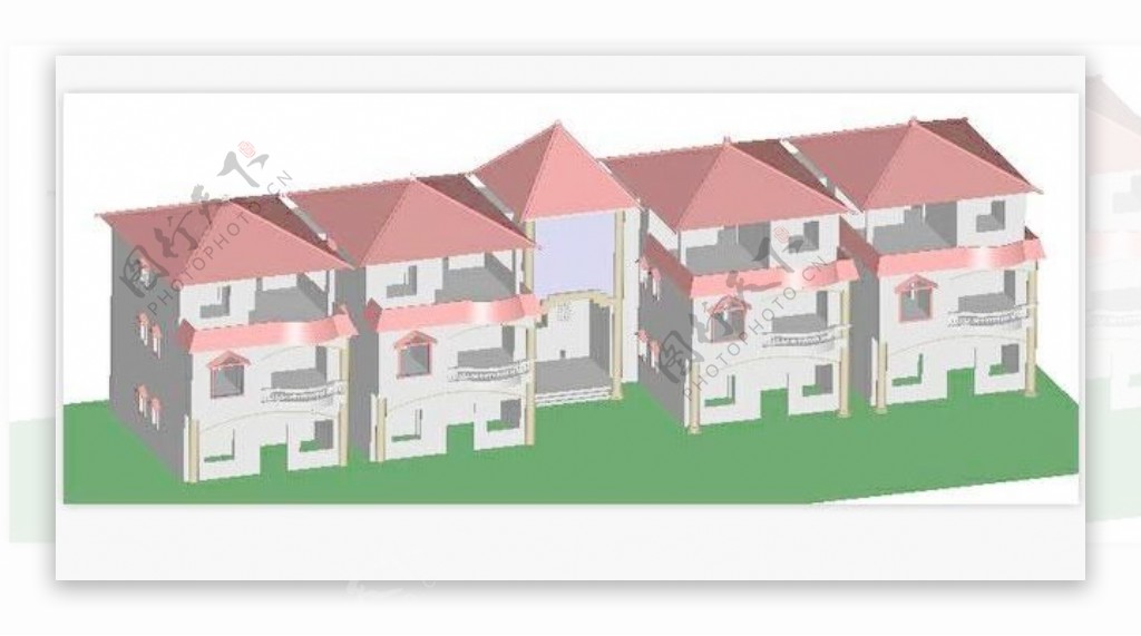 三层联排多卧室农家住宅设计图45x11