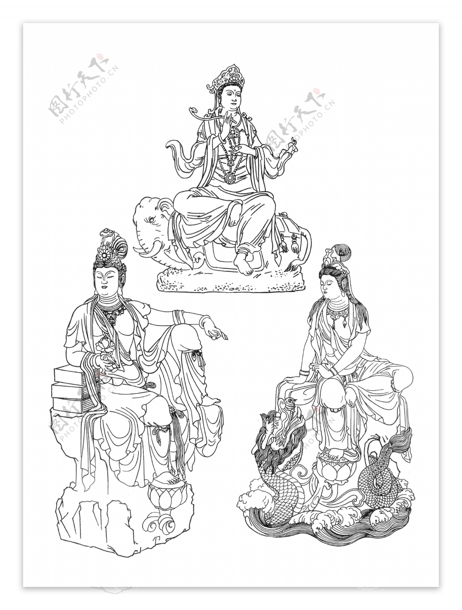 佛教元素线稿图片素材193